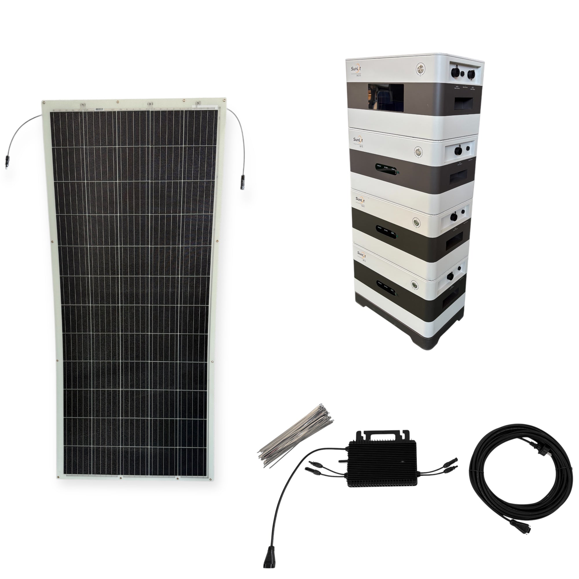 Kraftwerk Flexibel mit Speicher 310W - 1.860W (Anschl. hinten)