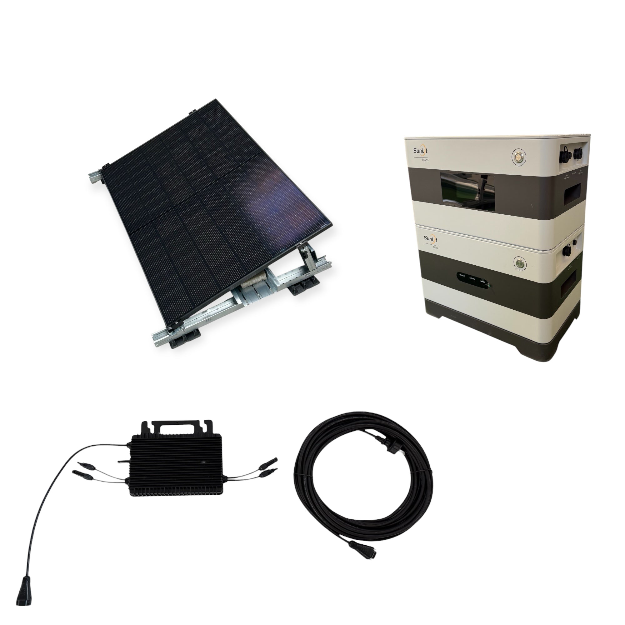 Kraftwerk Flachdach/Garten mit Speicher 450W - 1.800W Bifazial