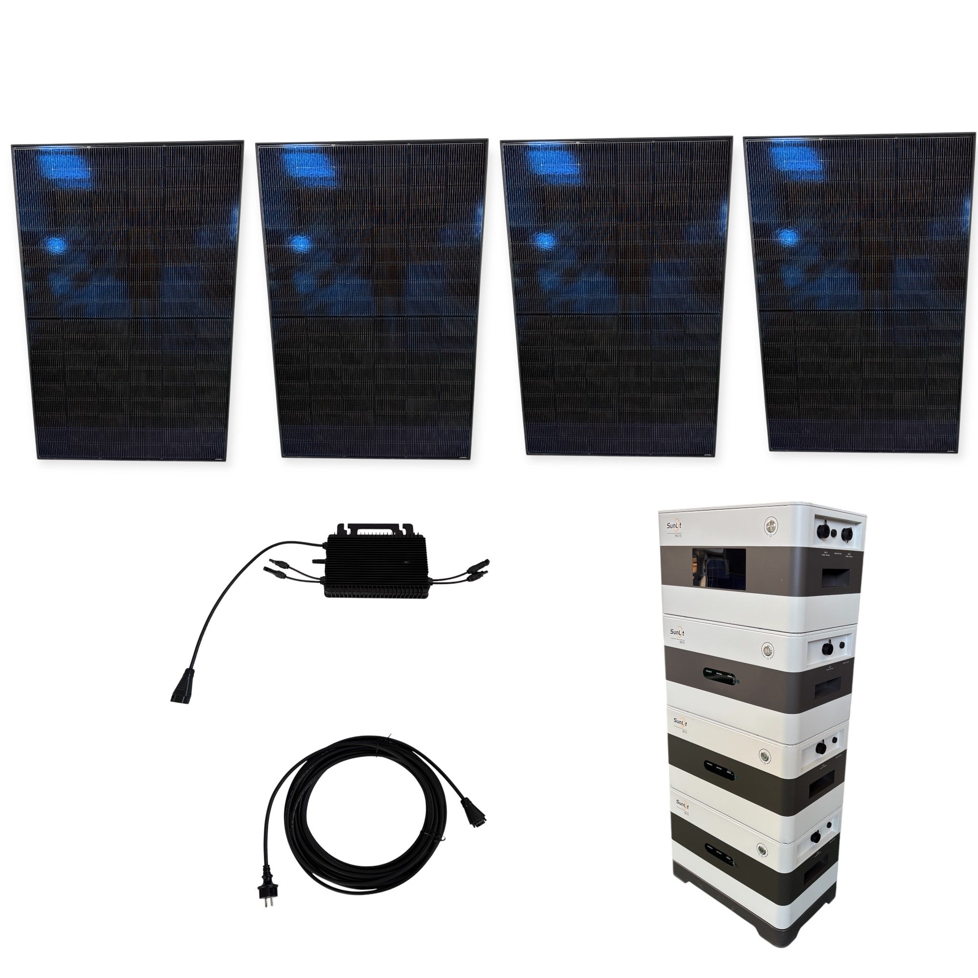 Kraftwerk Ohne Halterung mit Speicher 450W - 1.800W Bifazial