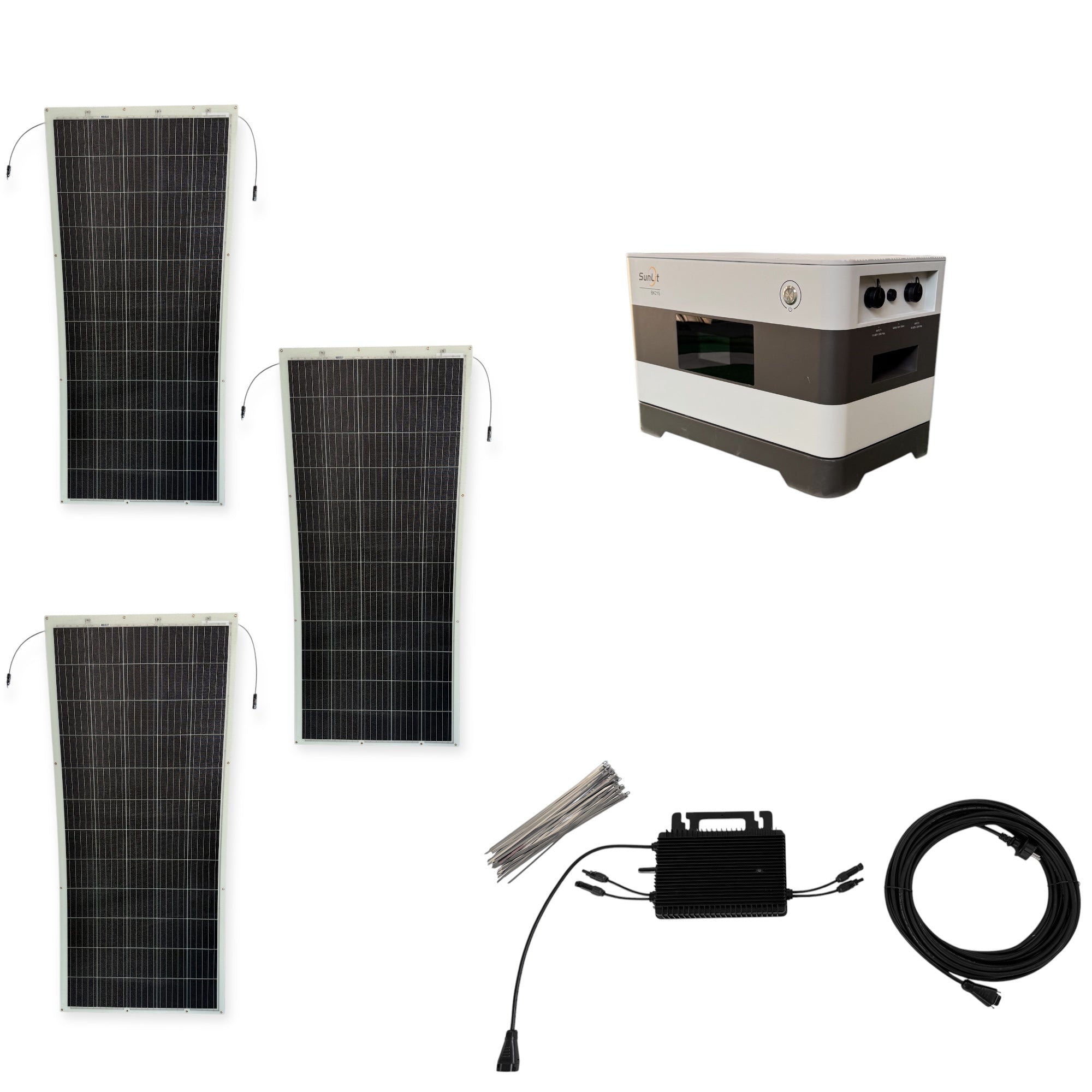 Kraftwerk Flexibel mit Speicher 310W - 1.860W (Anschl. hinten)