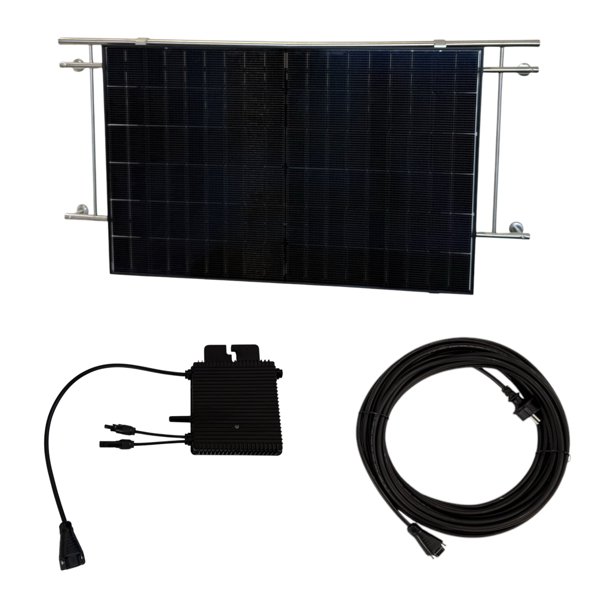 Kraftwerk Balkon Eckig mit Mikrowechselrichter 450W - 1.800W Bifazial