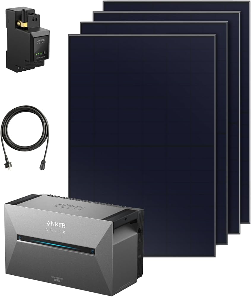 Anker SOLIX Solarbank 3 Pro inkl. Smartmeter + 4x450W Bifaziale Black Module