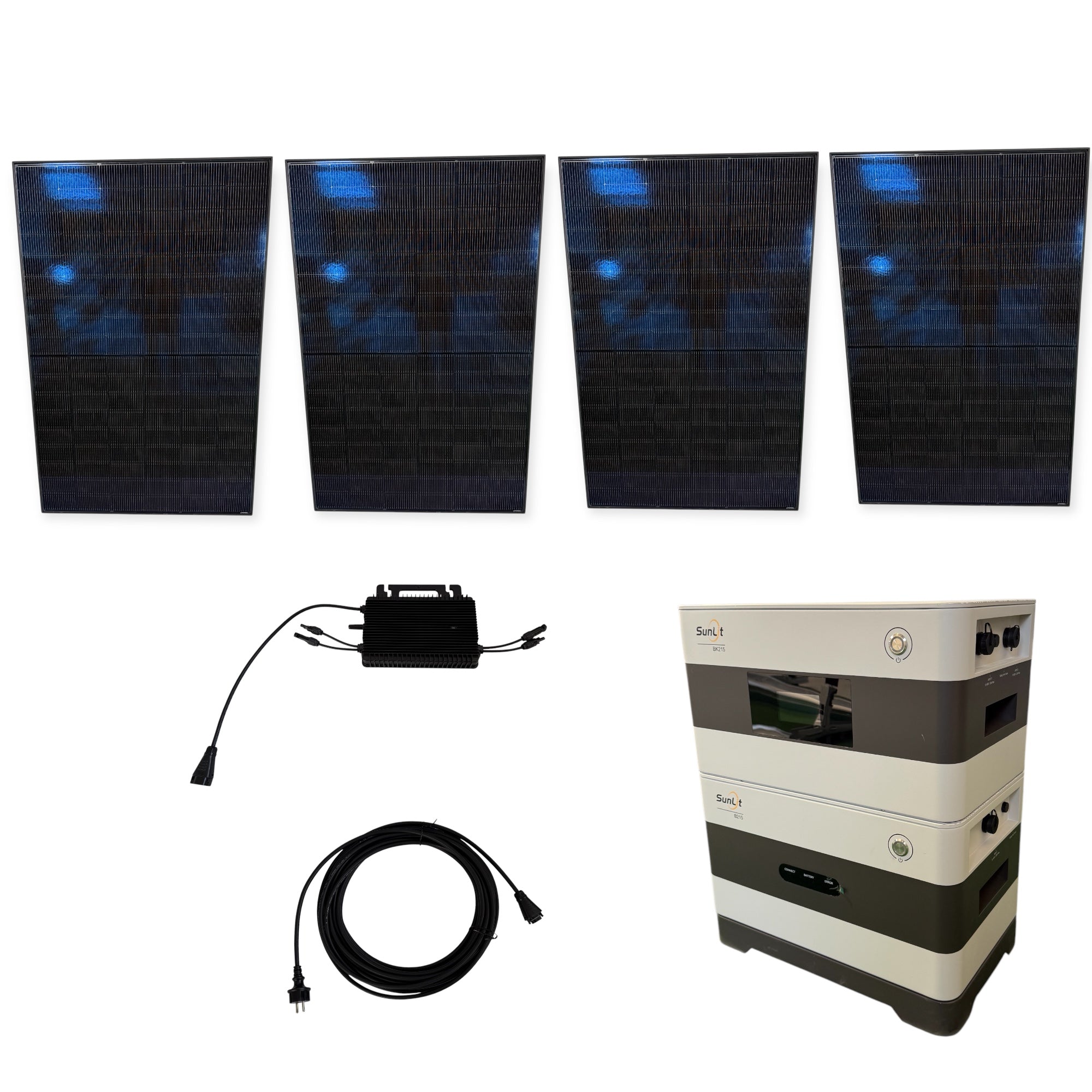 Kraftwerk Ohne Halterung mit Speicher 450W - 1.800W Bifazial