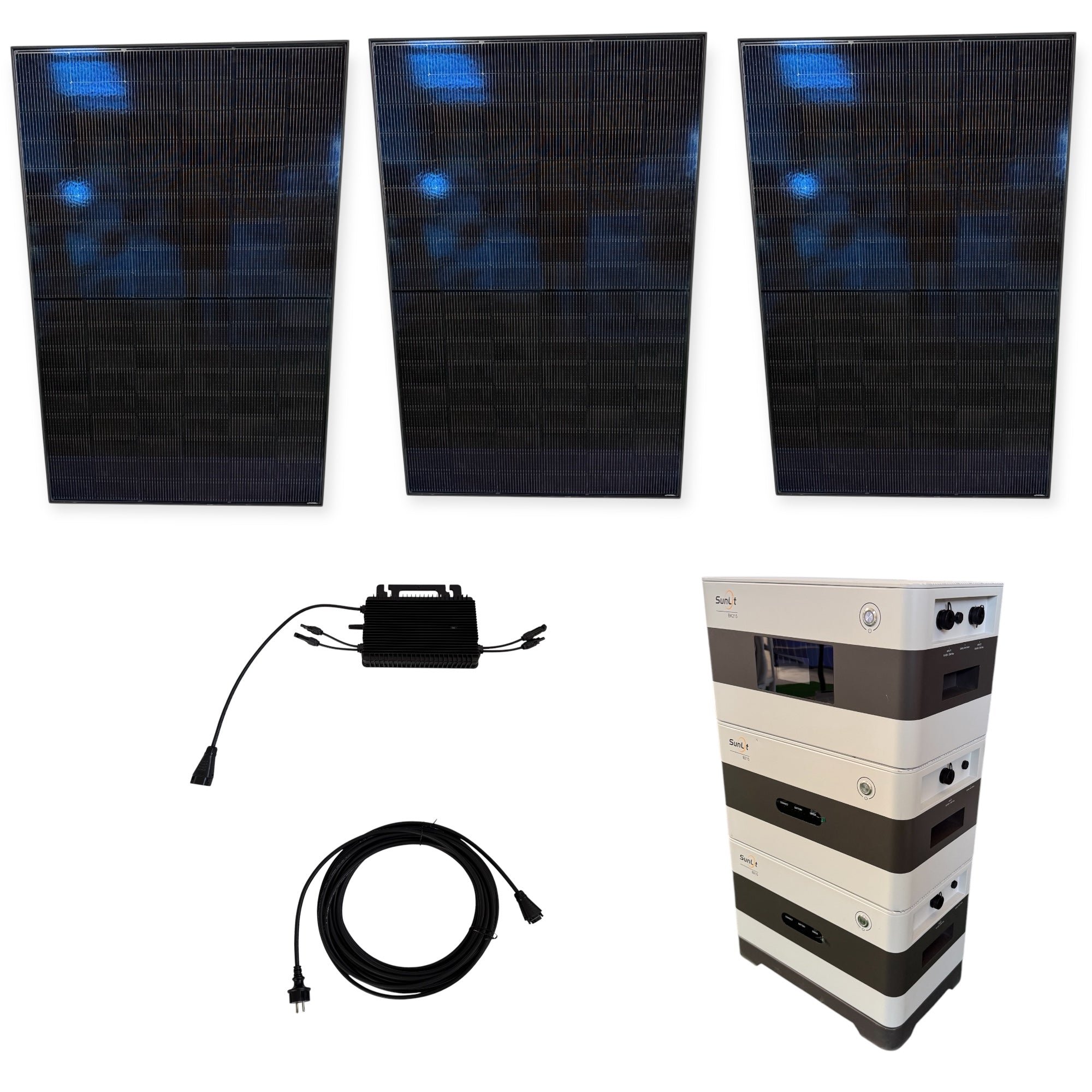 Kraftwerk Ohne Halterung mit Speicher 450W - 1.800W Bifazial