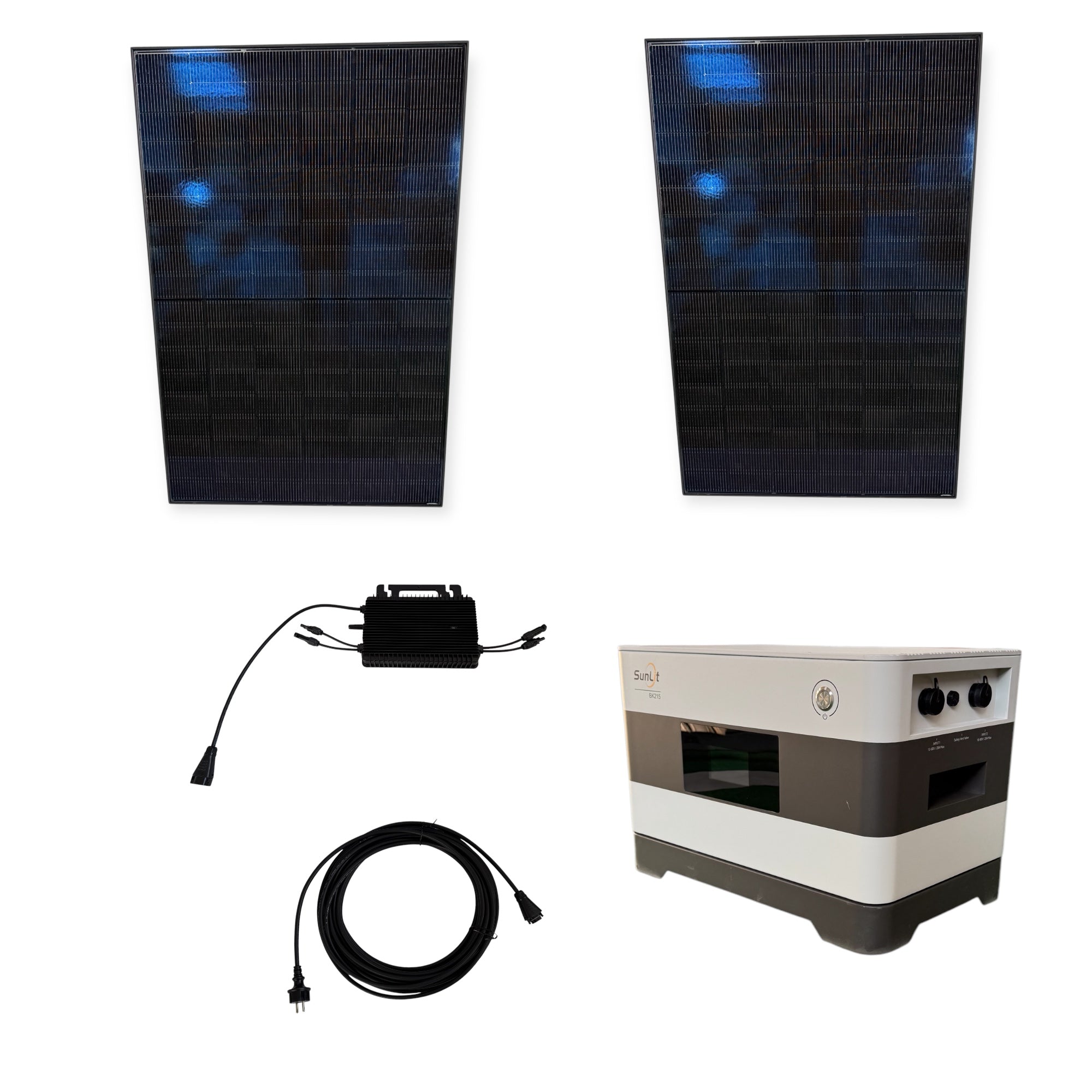 Kraftwerk Ohne Halterung mit Speicher 450W - 1.800W Bifazial