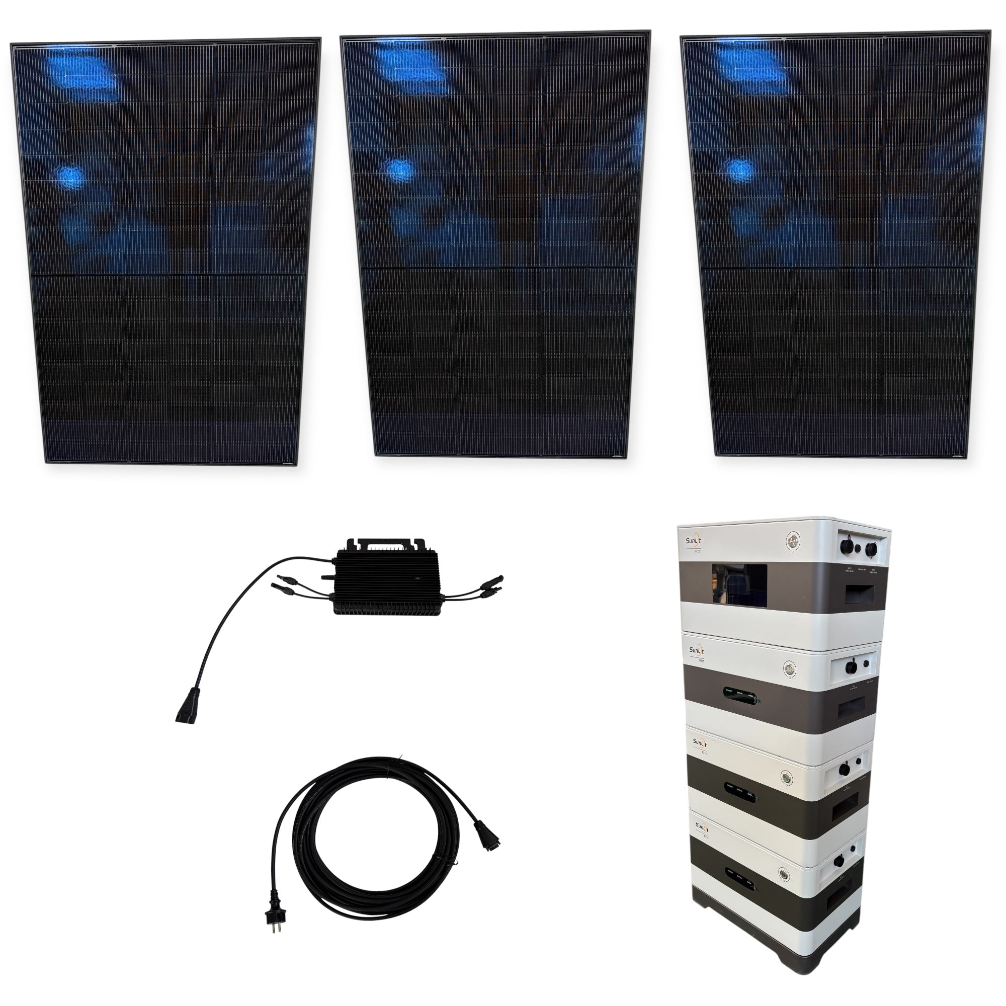 Kraftwerk Ohne Halterung mit Speicher 450W - 1.800W Bifazial