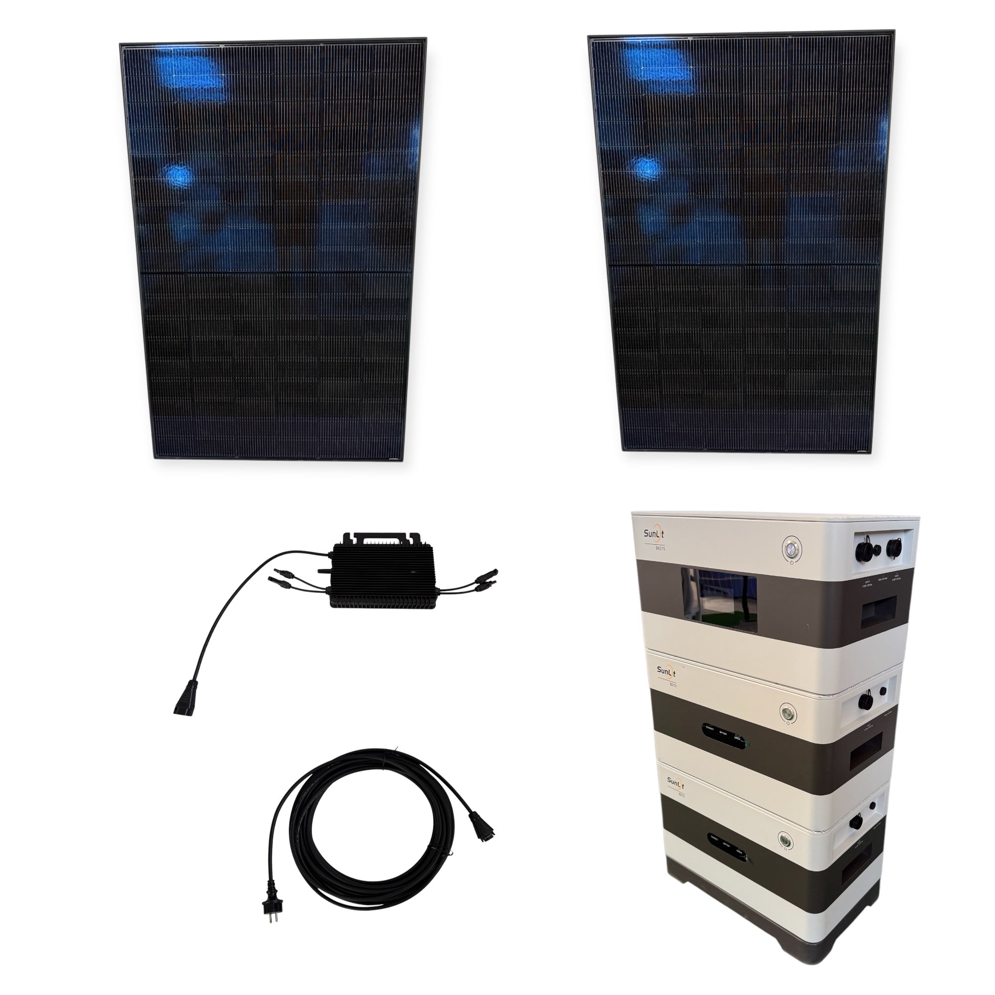 Kraftwerk Ohne Halterung mit Speicher 450W - 1.800W Bifazial