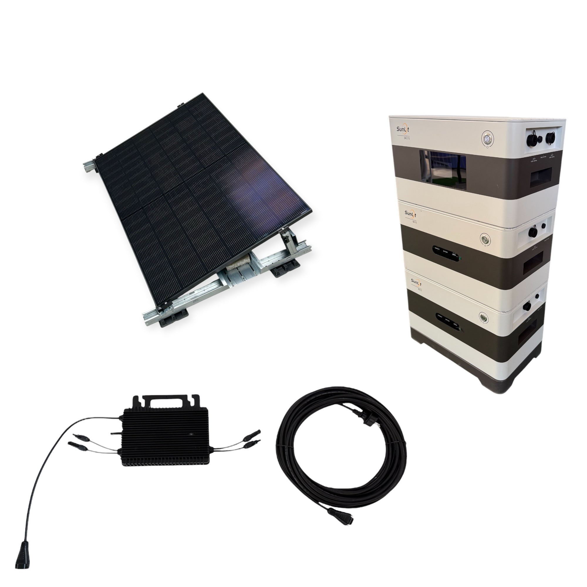 Kraftwerk Flachdach/Garten mit Speicher 450W - 1.800W Bifazial