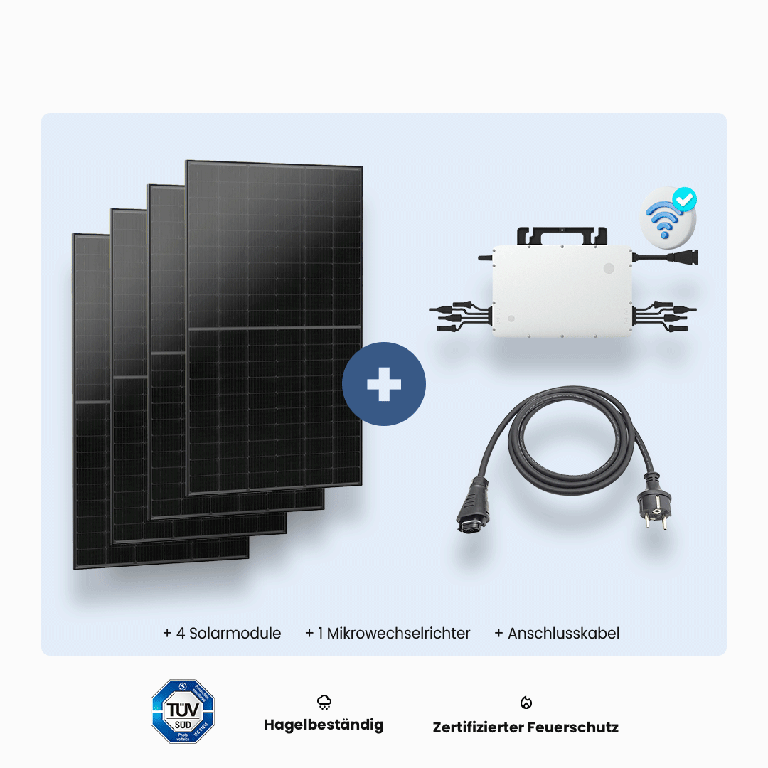 SOLAR THE WORLD® Premium BalkonkraftwerkSet mit 4 Modulen (1800 Wat SOLAR THE WORLD