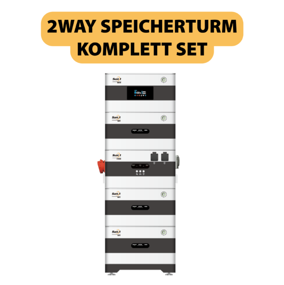 SOLAR THE WORLD® Balkonkraftwerk Speicherset SunLit EV3600 Bidirektionaler Wechselrichter