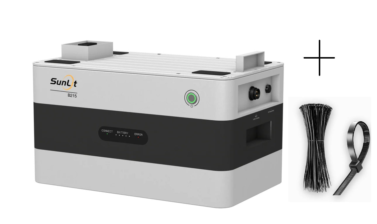 SunLit B215 (2,15 kWh) Erweiterungsbatterie für BK215 + 10x Kabelbinder