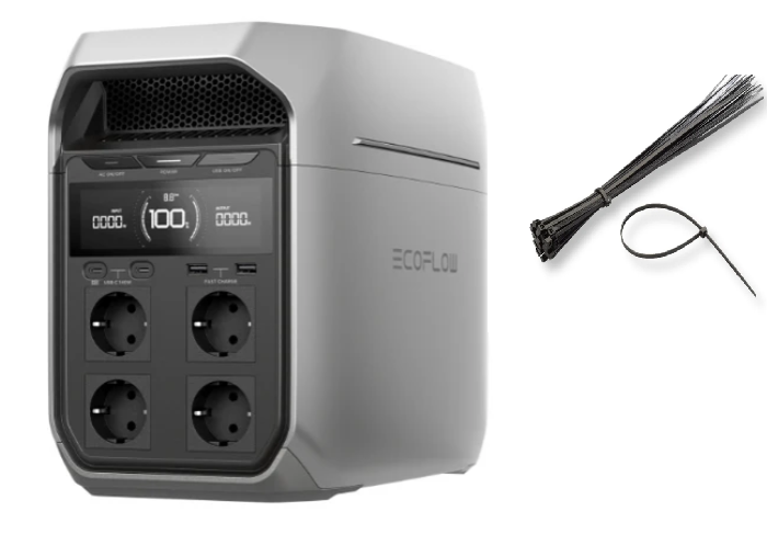 EcoFlow DELTA 3 Plus Tragbare Powerstation + Kabelbefestigung