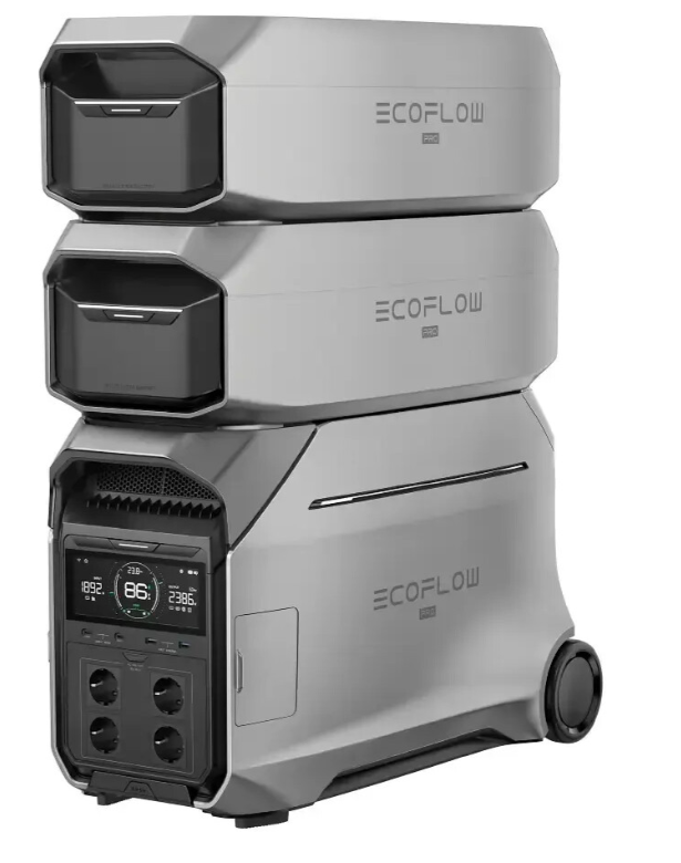 EcoFlow Delta 3 Pro (4,10 kWh) + 2x Zusatzakkus (8,19 kWh)