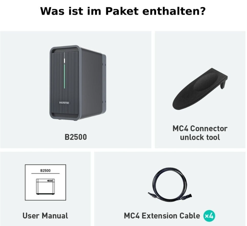 Marstek Balkonkraftwerk mit 910 Watt PV-Leistung + 2240 Wh Speicher inkl. Marstek 800W Mikrowechselrichter