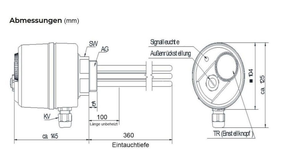 Smartfox Heizstab 4,5kW 400V 3-phasig inkl. Thermostat