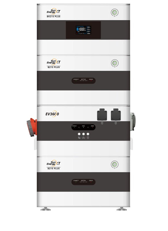 SunEnergyXT BK215 PLUS Kopfspeicher (2,15 kWh) + 2x B215 PLUS (2,15 kWh) + EV3600