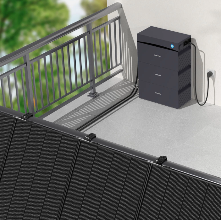 Sunshare Glory Semi-Solid Balkonkraftwerk-Speicher inkl. Wechselrichter mit 4x Batteriemodul | 6,08 kWh