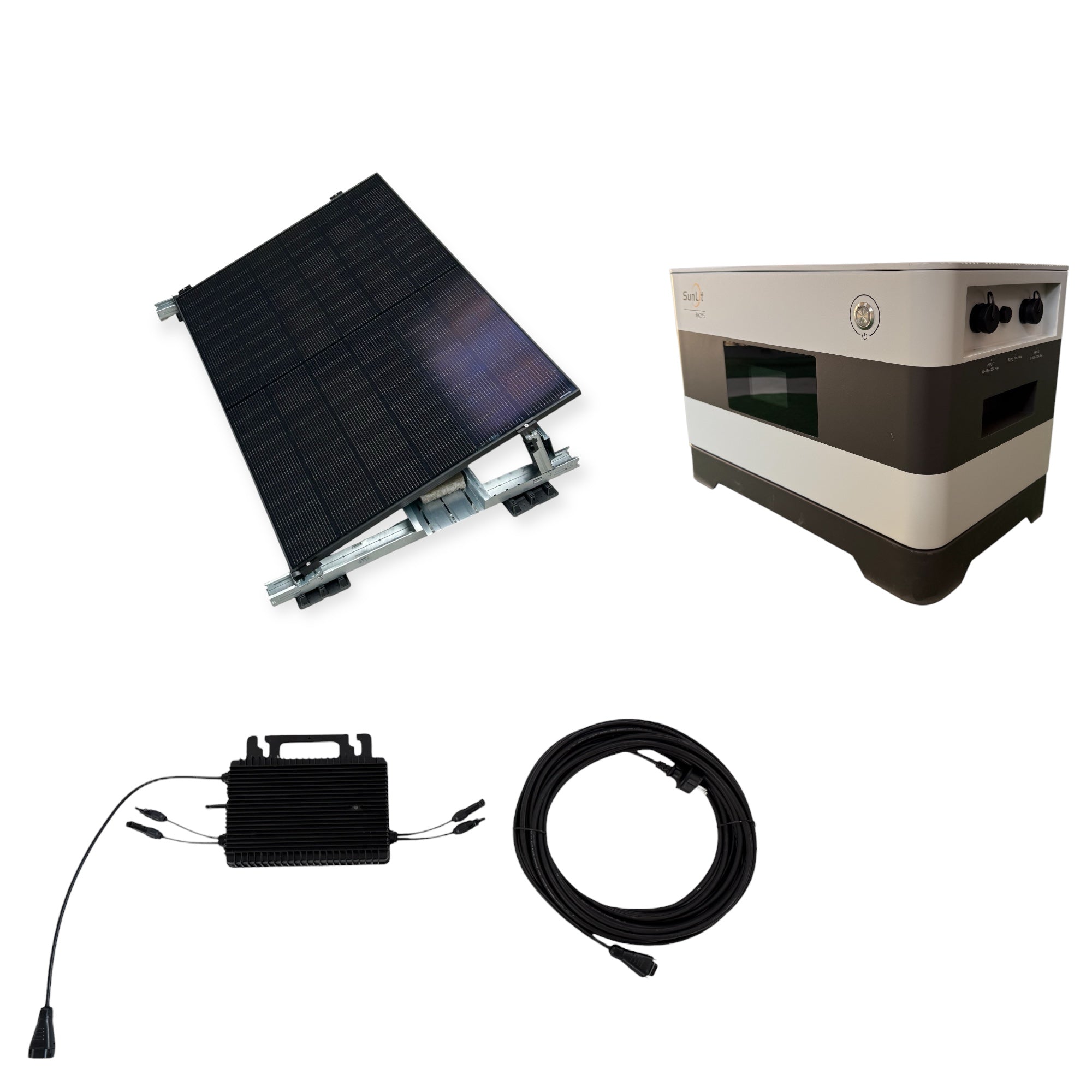 Kraftwerk Flachdach/Garten mit Speicher 450W - 1.800W Bifazial