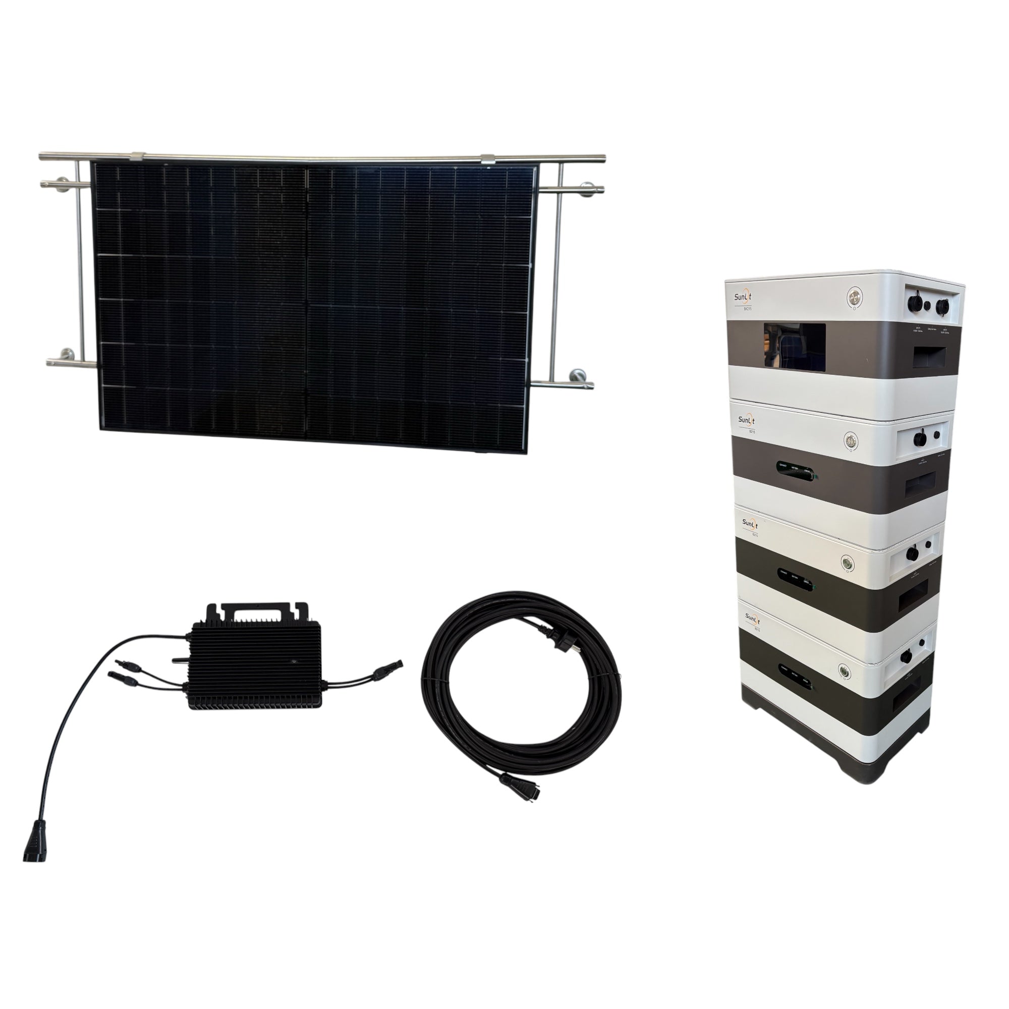 Kraftwerk Balkon Eckig mit Speicher 450W-1.800W Bifazial