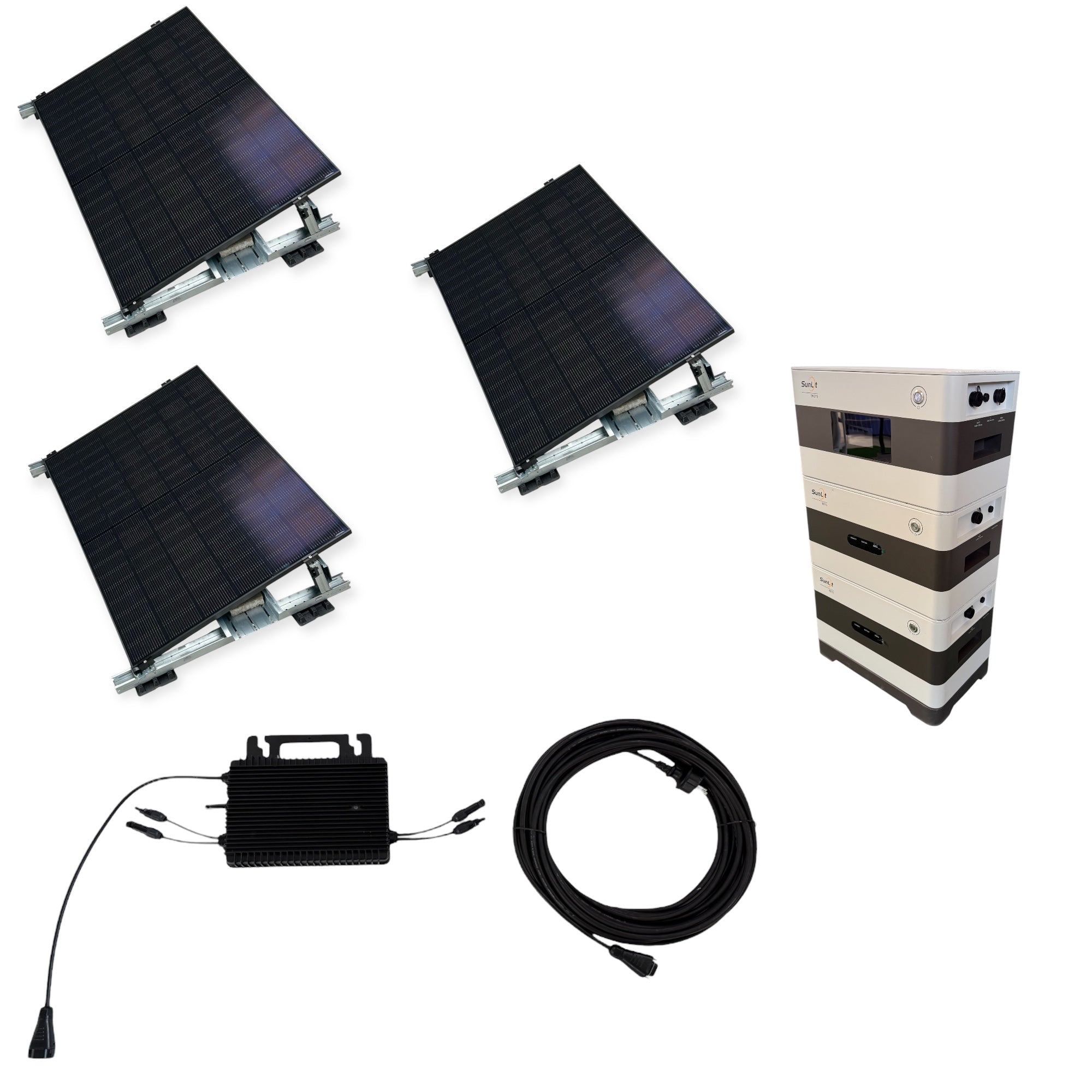 Kraftwerk Flachdach/Garten mit Speicher 450W - 1.800W Bifazial