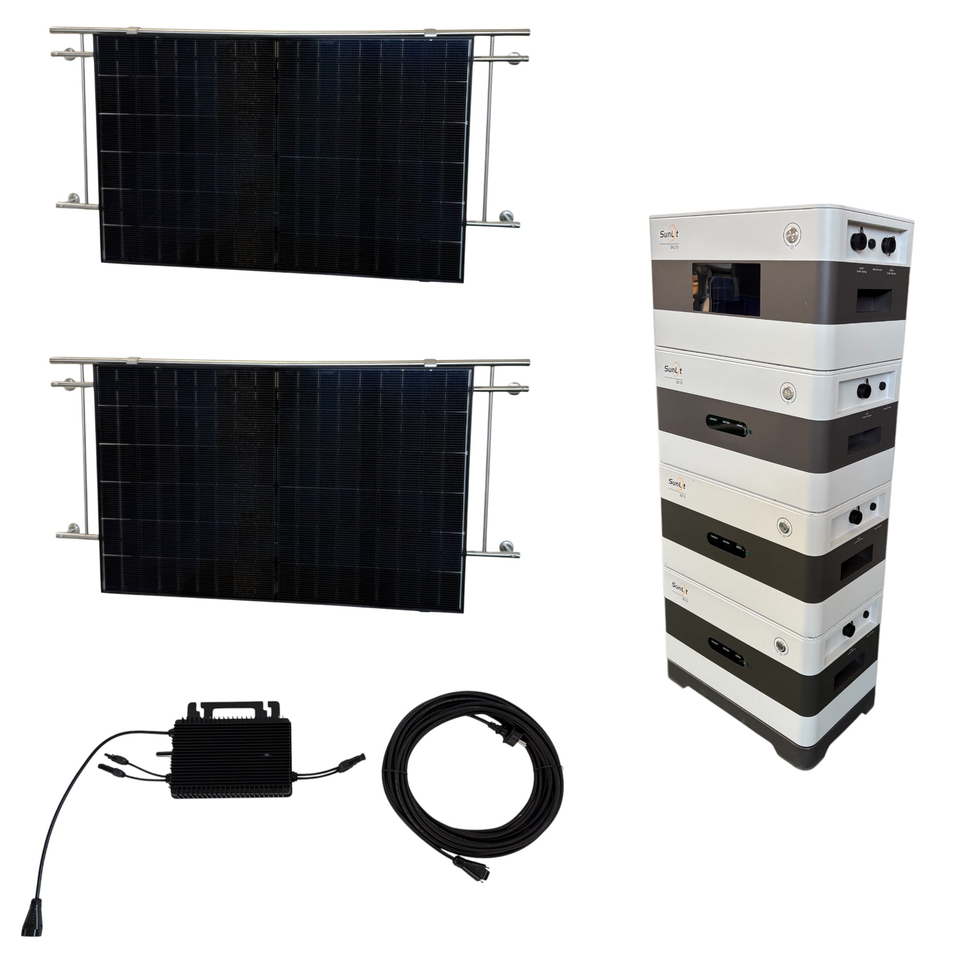 Kraftwerk Balkon Eckig mit Speicher 450W-1.800W Bifazial