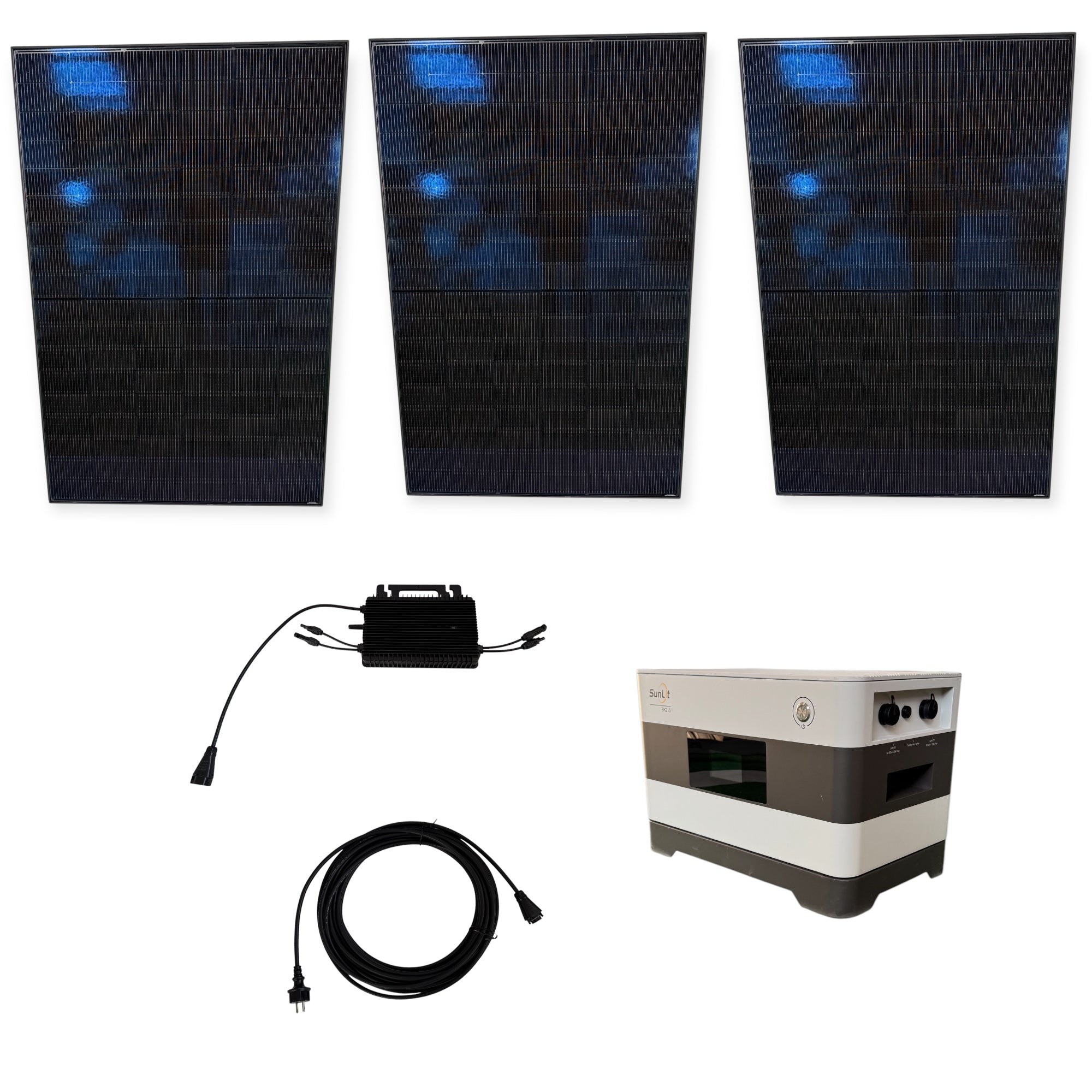 Kraftwerk Ohne Halterung mit Speicher 450W - 1.800W Bifazial