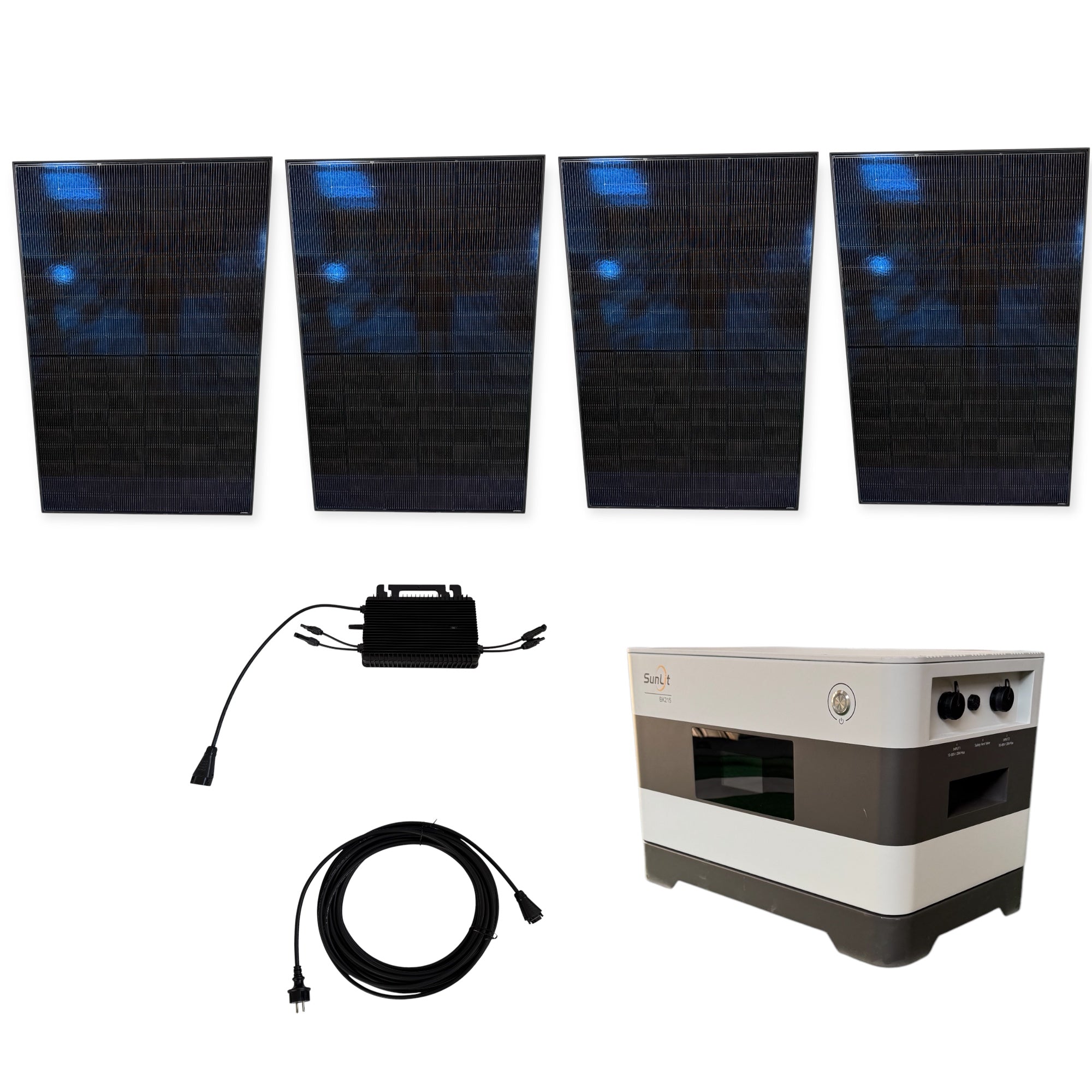 Kraftwerk Ohne Halterung mit Speicher 450W - 1.800W Bifazial