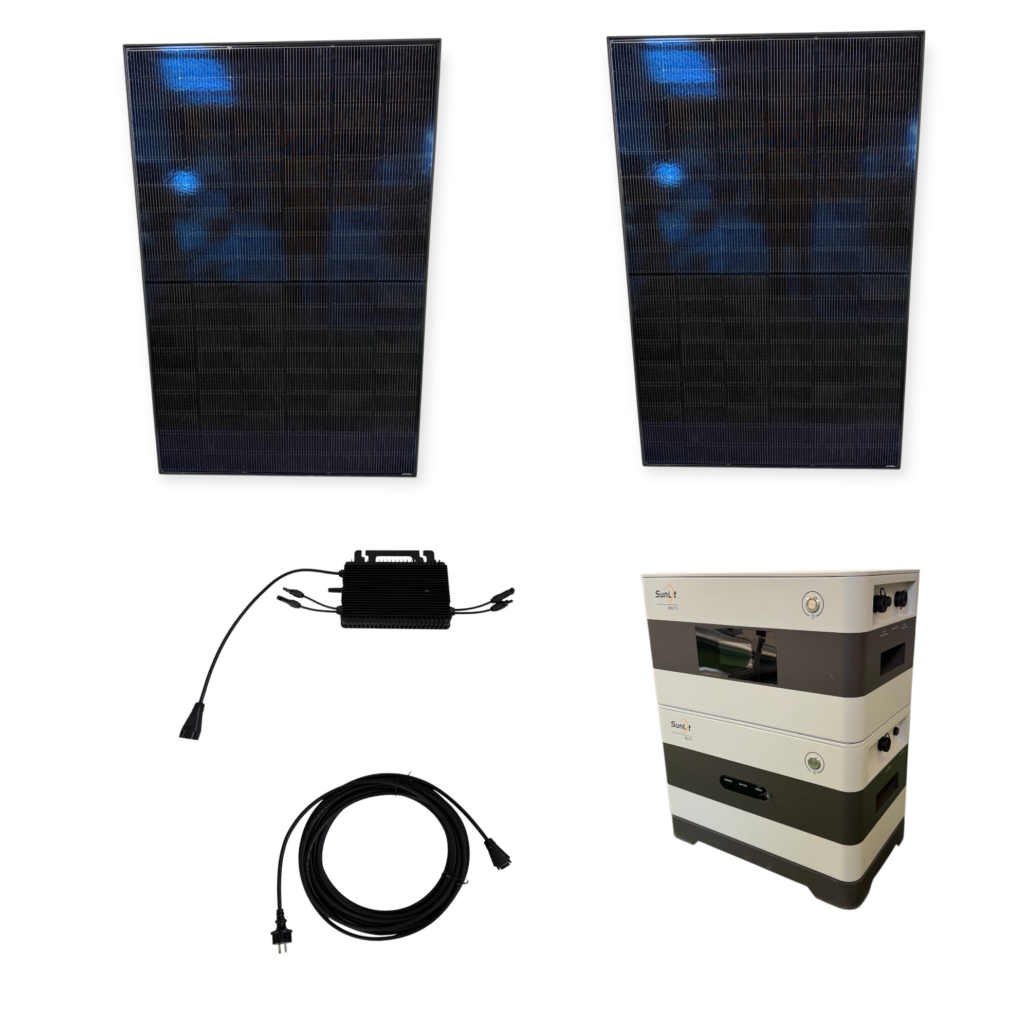 Kraftwerk Ohne Halterung mit Speicher 450W - 1.800W Bifazial