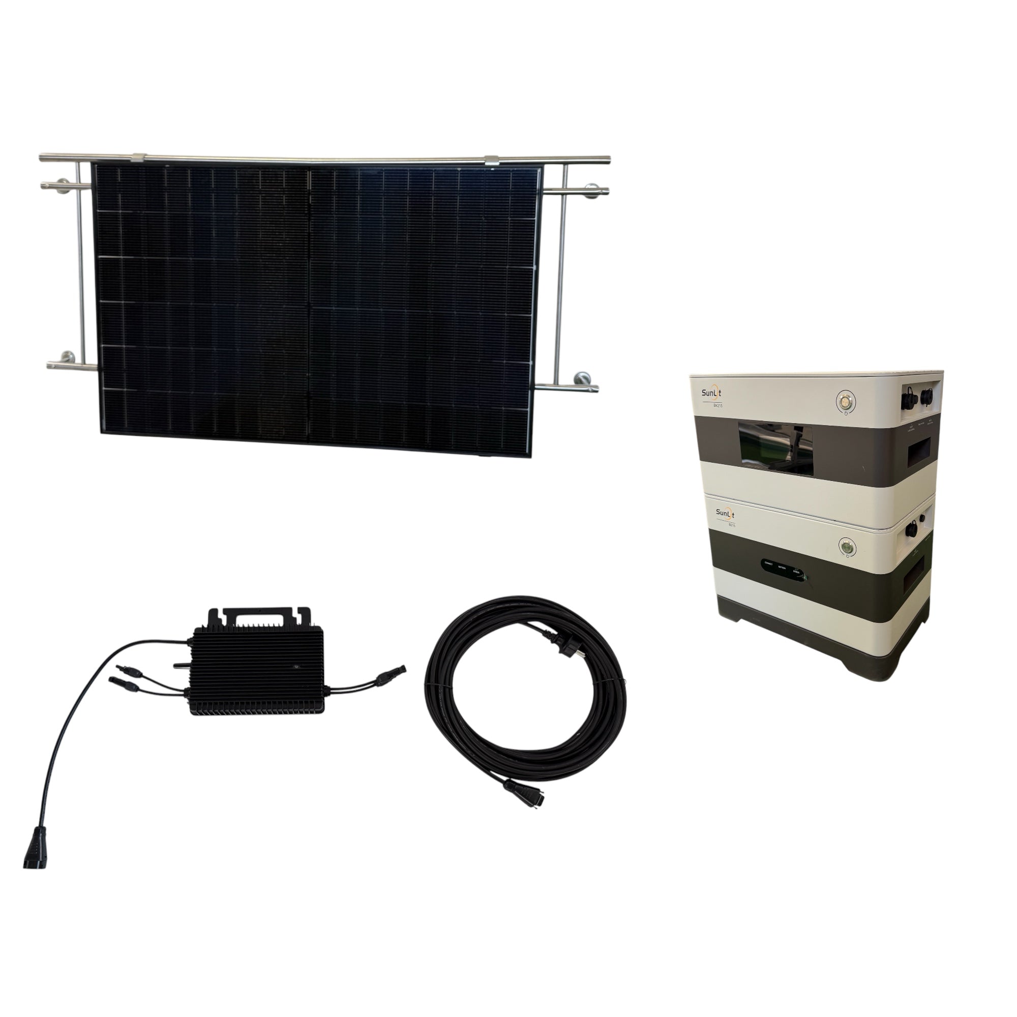 Kraftwerk Balkon Rund mit Speicher 450W - 1.800W Bifazial