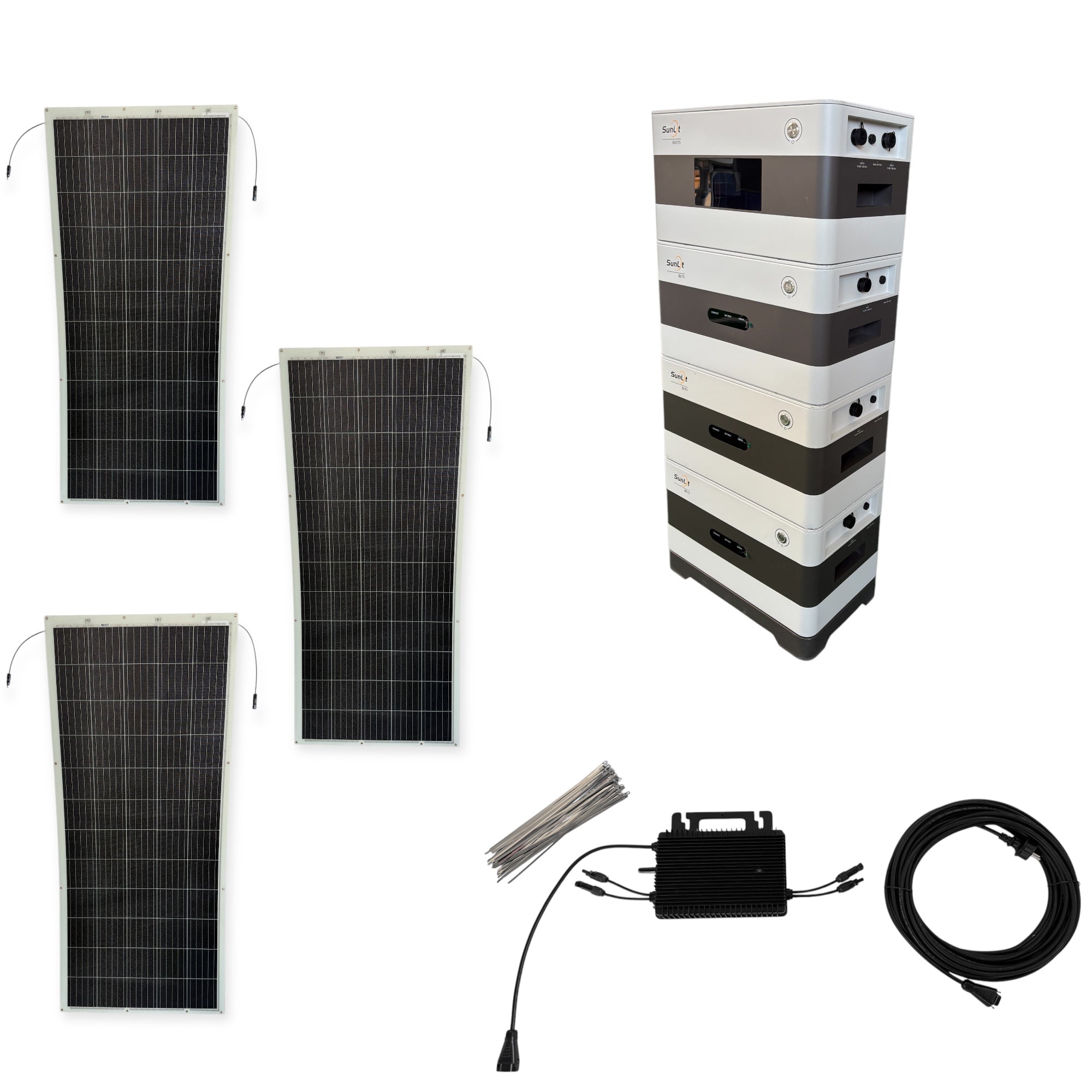 Kraftwerk Flexibel mit Speicher 310W - 1.860W (Anschl. hinten)