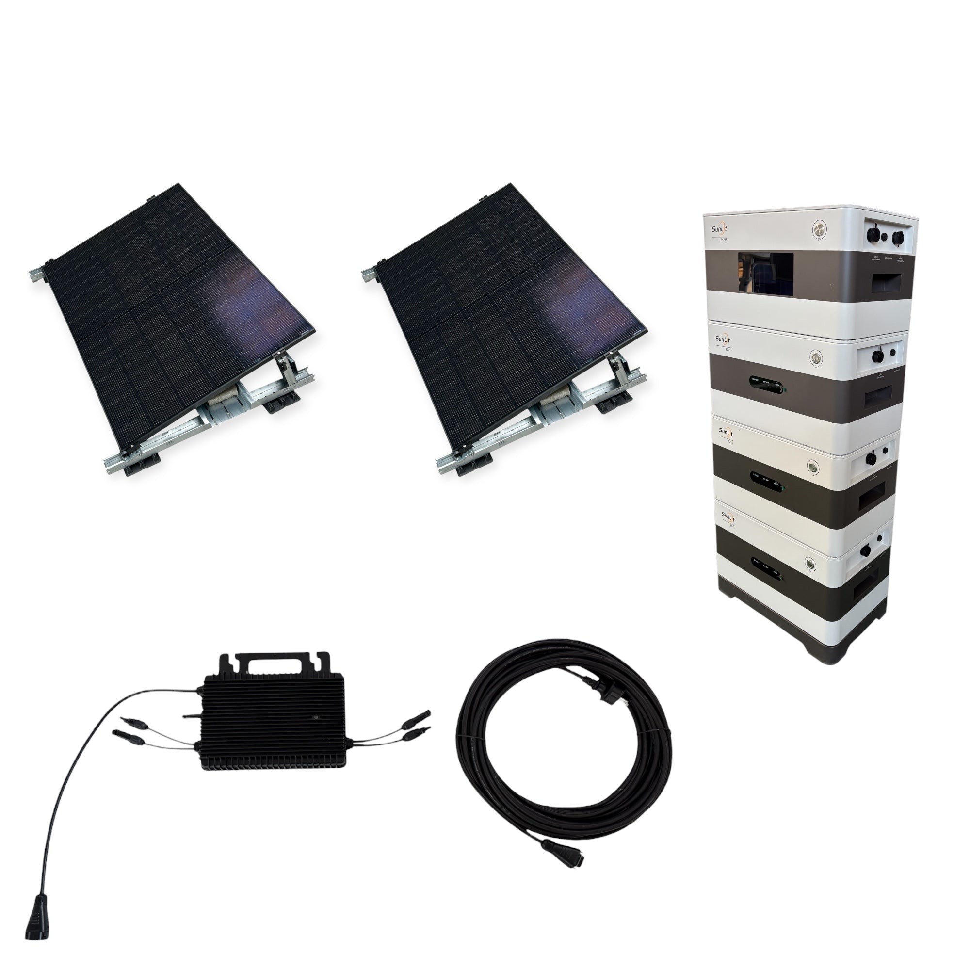 Kraftwerk Flachdach/Garten mit Speicher 450W - 1.800W Bifazial