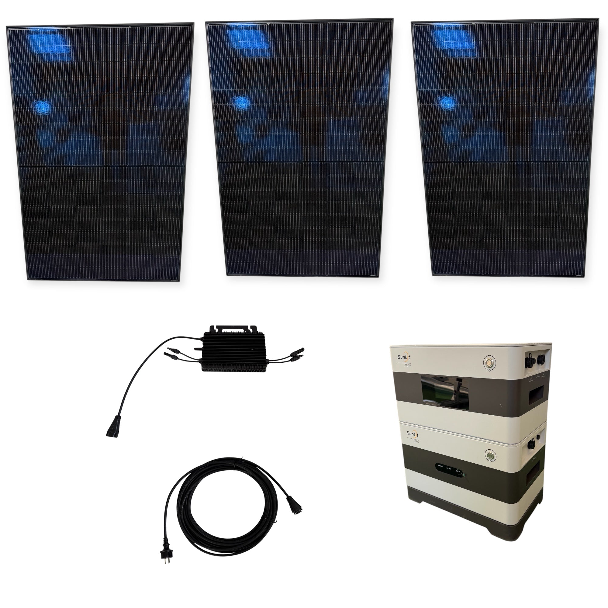 Kraftwerk Ohne Halterung mit Speicher 450W - 1.800W Bifazial