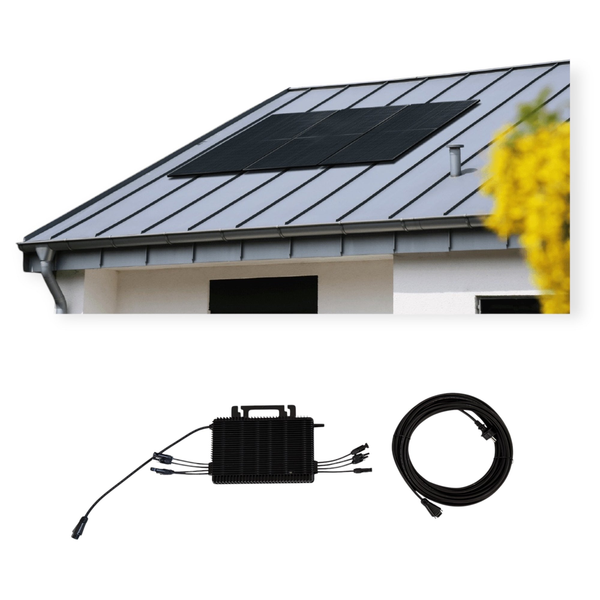 Kraftwerk Trapezdach mit Mikrowechselrichter 450W - 1.800W Bifazial