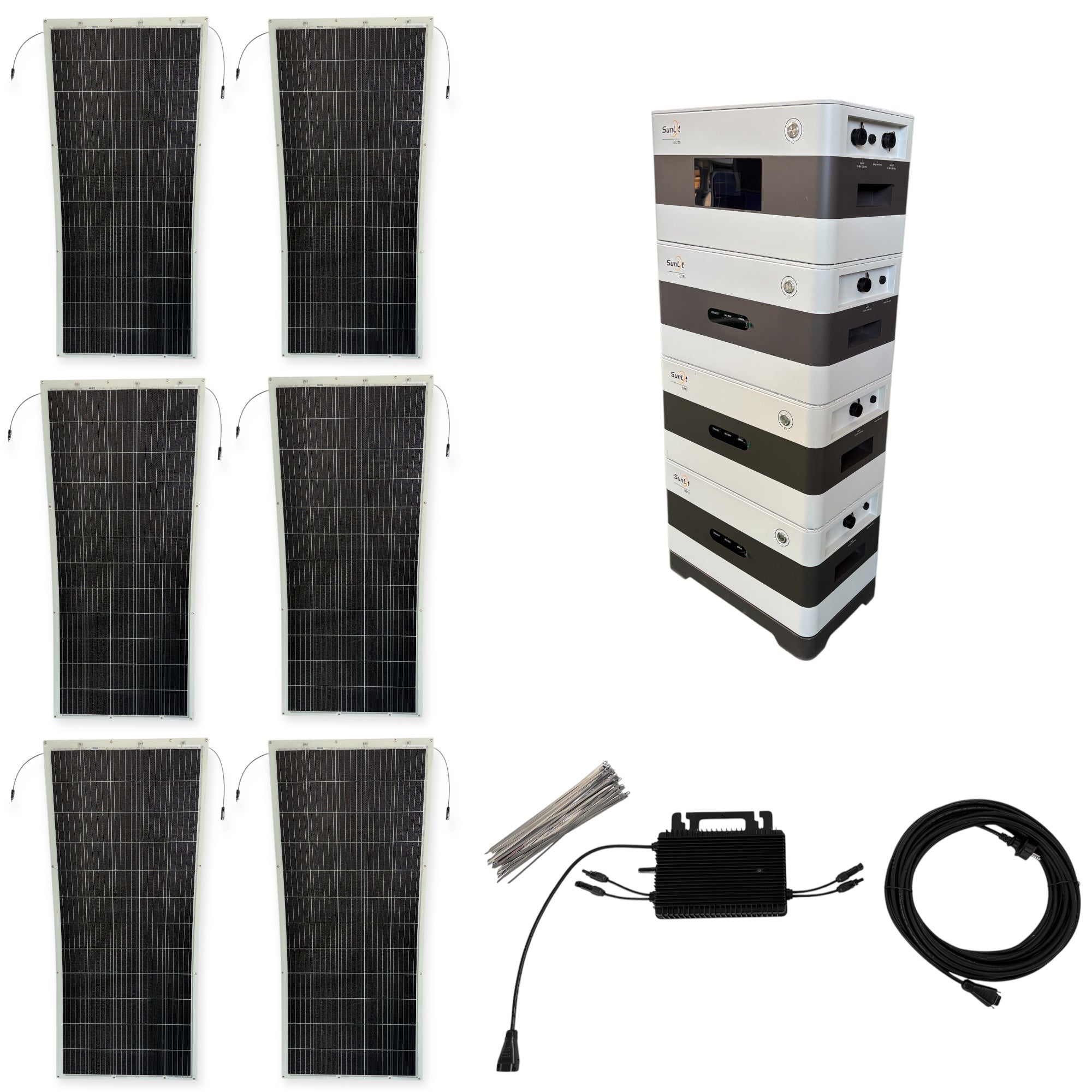 Kraftwerk Flexibel mit Speicher 310W - 1.860W (Anschl. hinten)