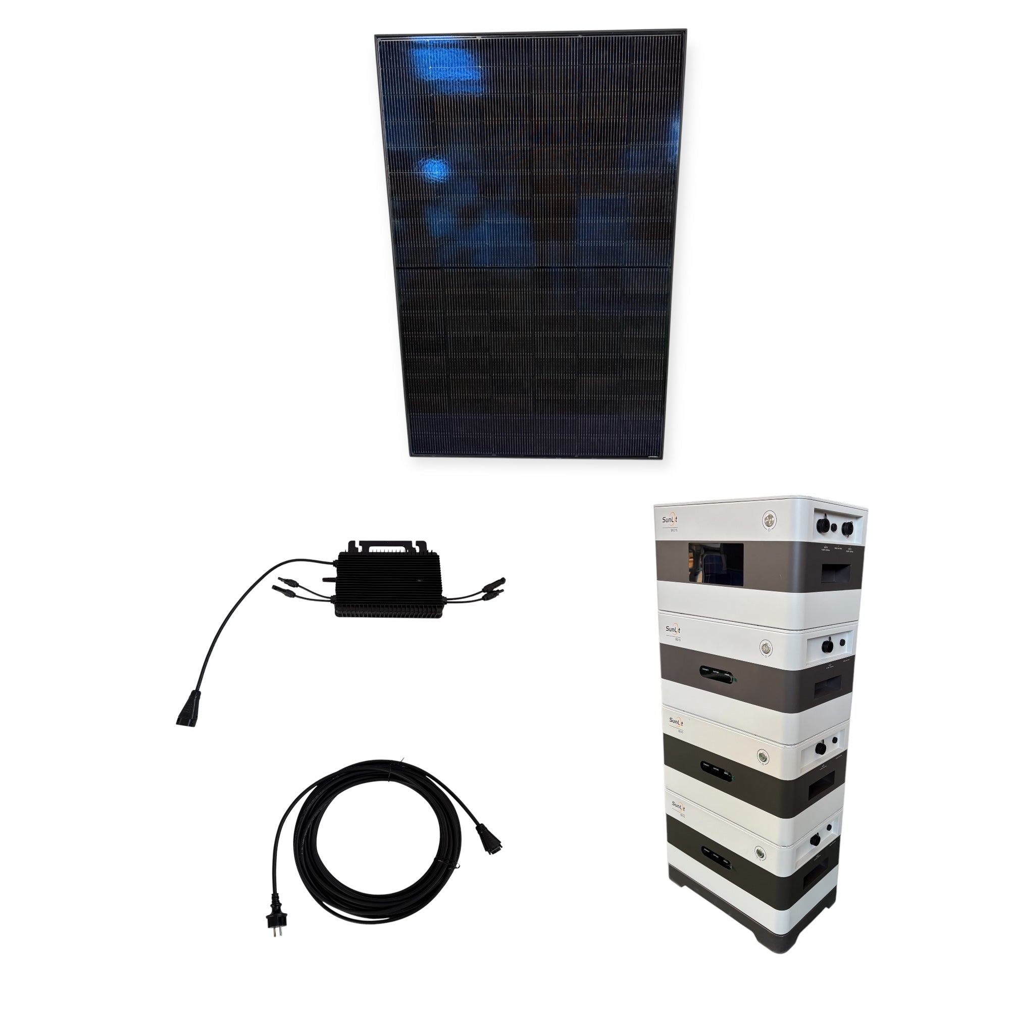 Kraftwerk Ohne Halterung mit Speicher 450W - 1.800W Bifazial