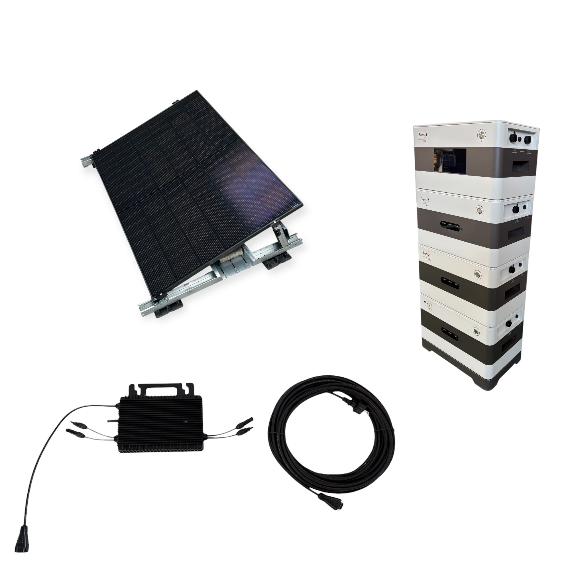 Kraftwerk Flachdach/Garten mit Speicher 450W - 1.800W Bifazial