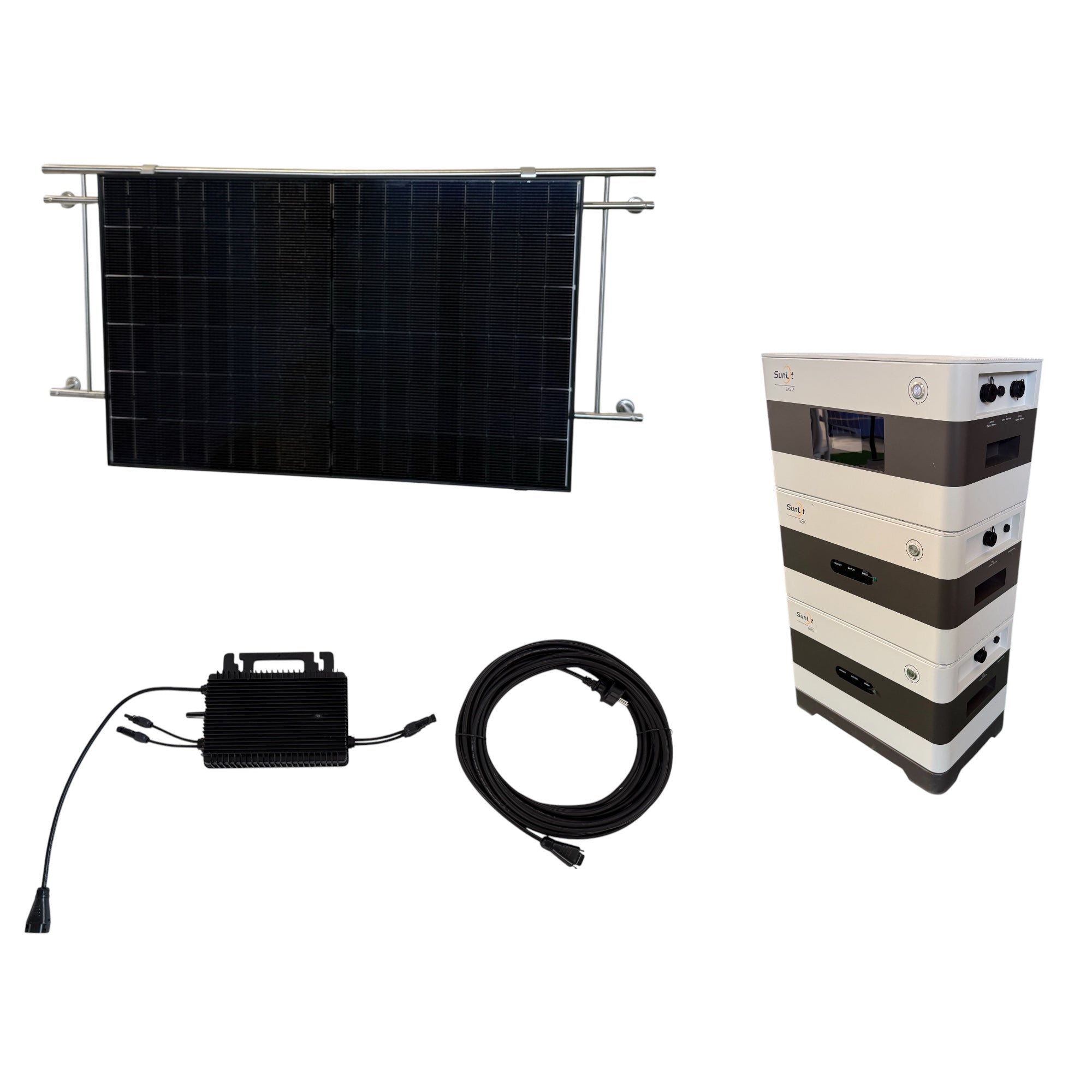 Kraftwerk Balkon Eckig mit Speicher 450W-1.800W Bifazial