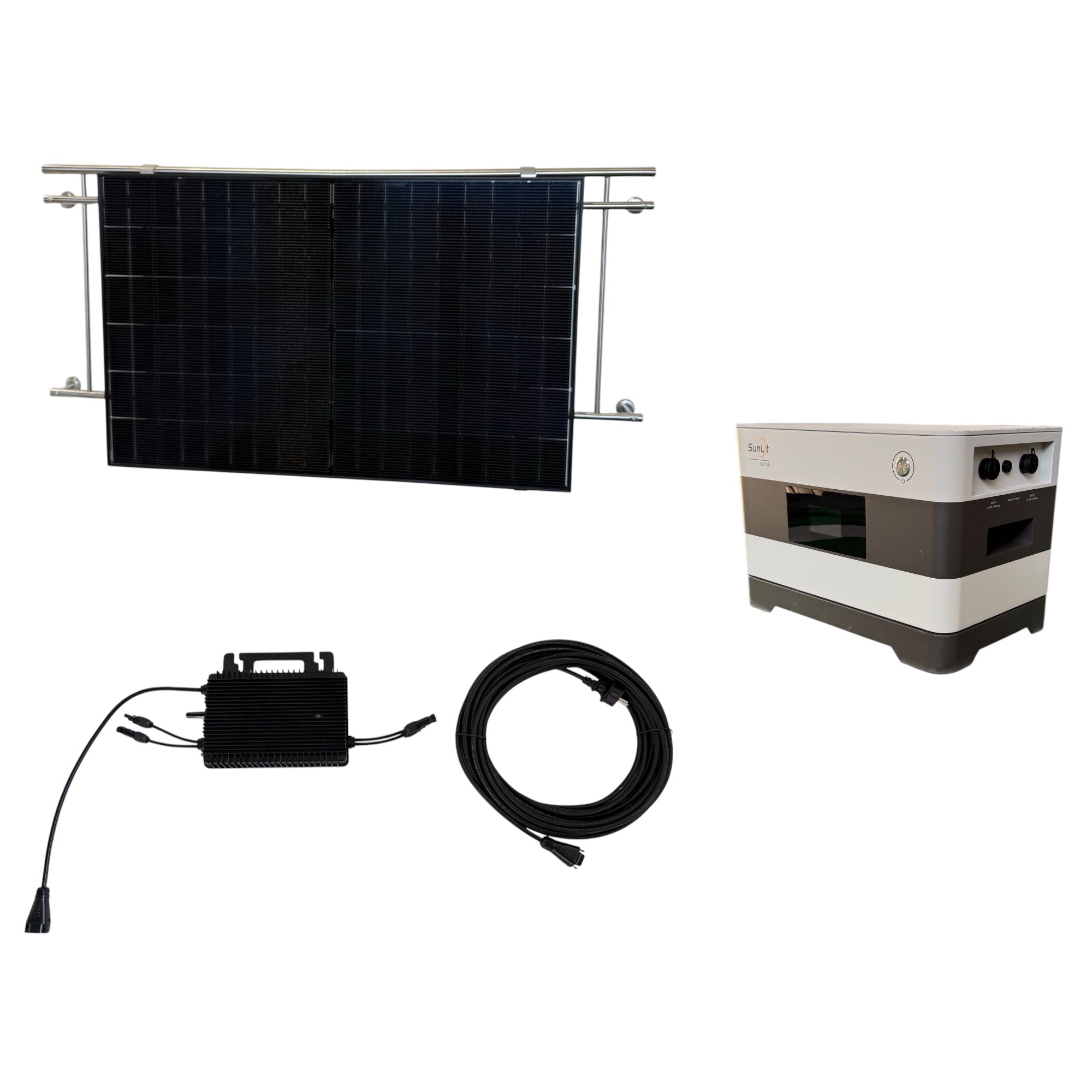 Kraftwerk Balkon Eckig mit Speicher 450W-1.800W Bifazial