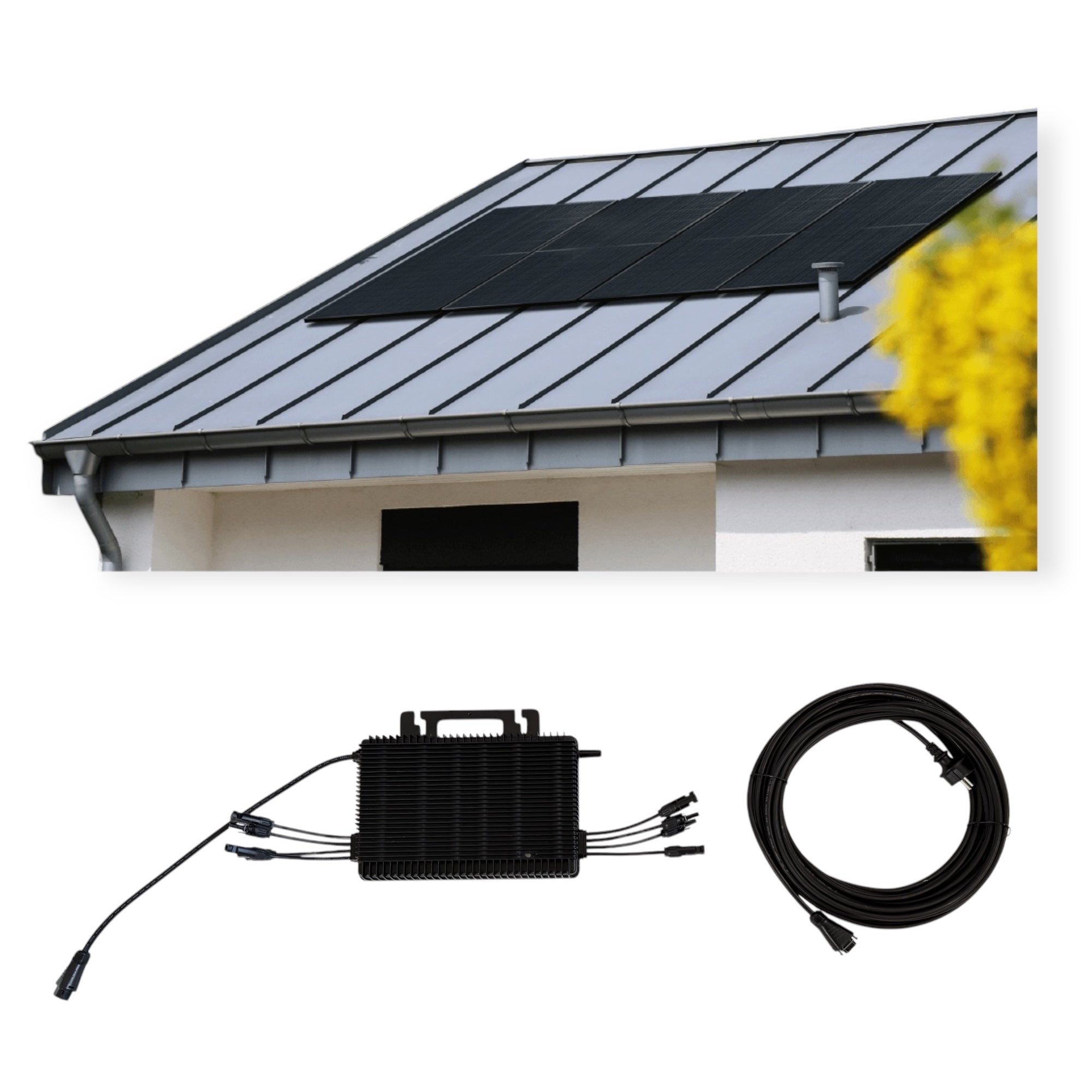 Kraftwerk Trapezdach mit Mikrowechselrichter 450W - 1.800W Bifazial