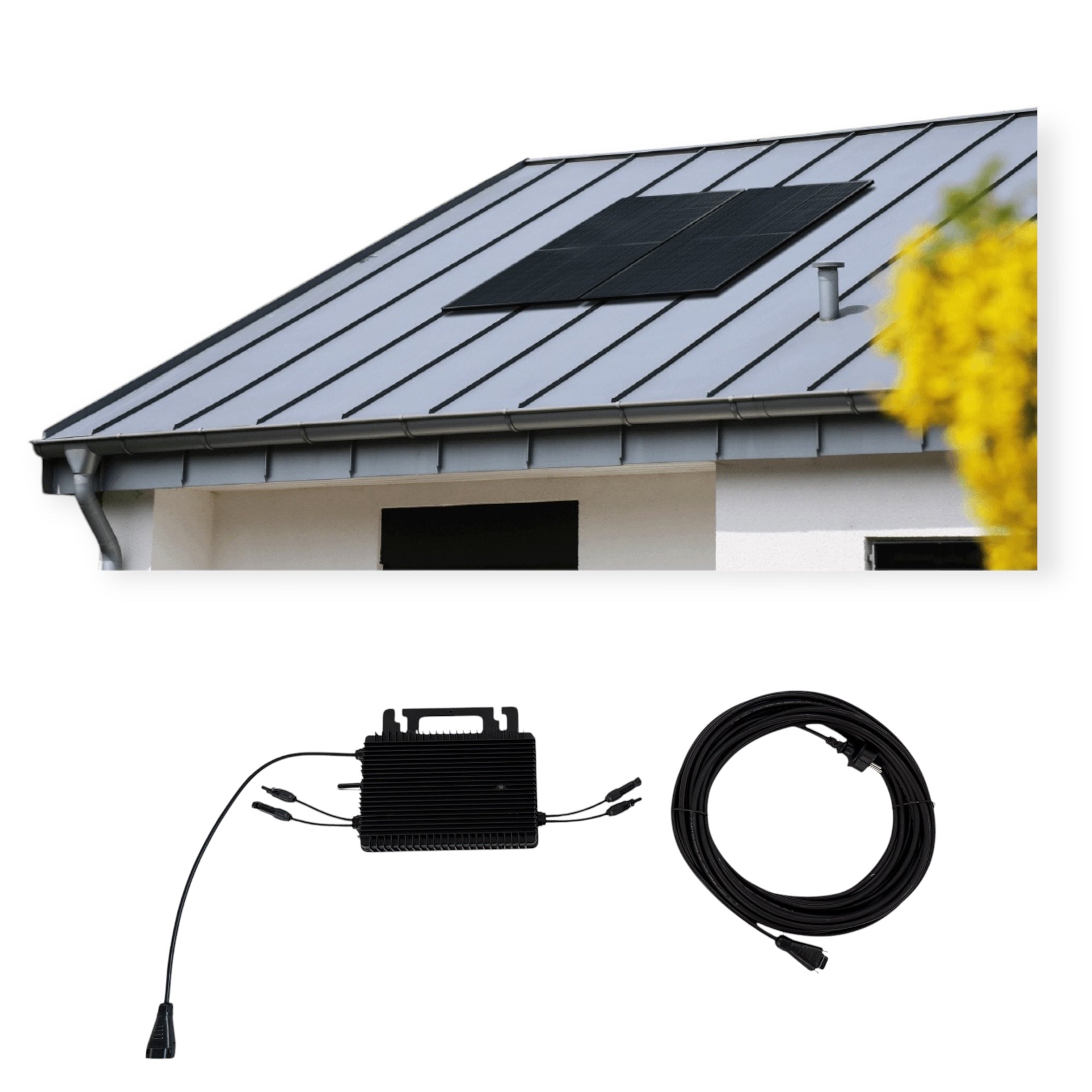 Kraftwerk Trapezdach mit Mikrowechselrichter 450W - 1.800W Bifazial