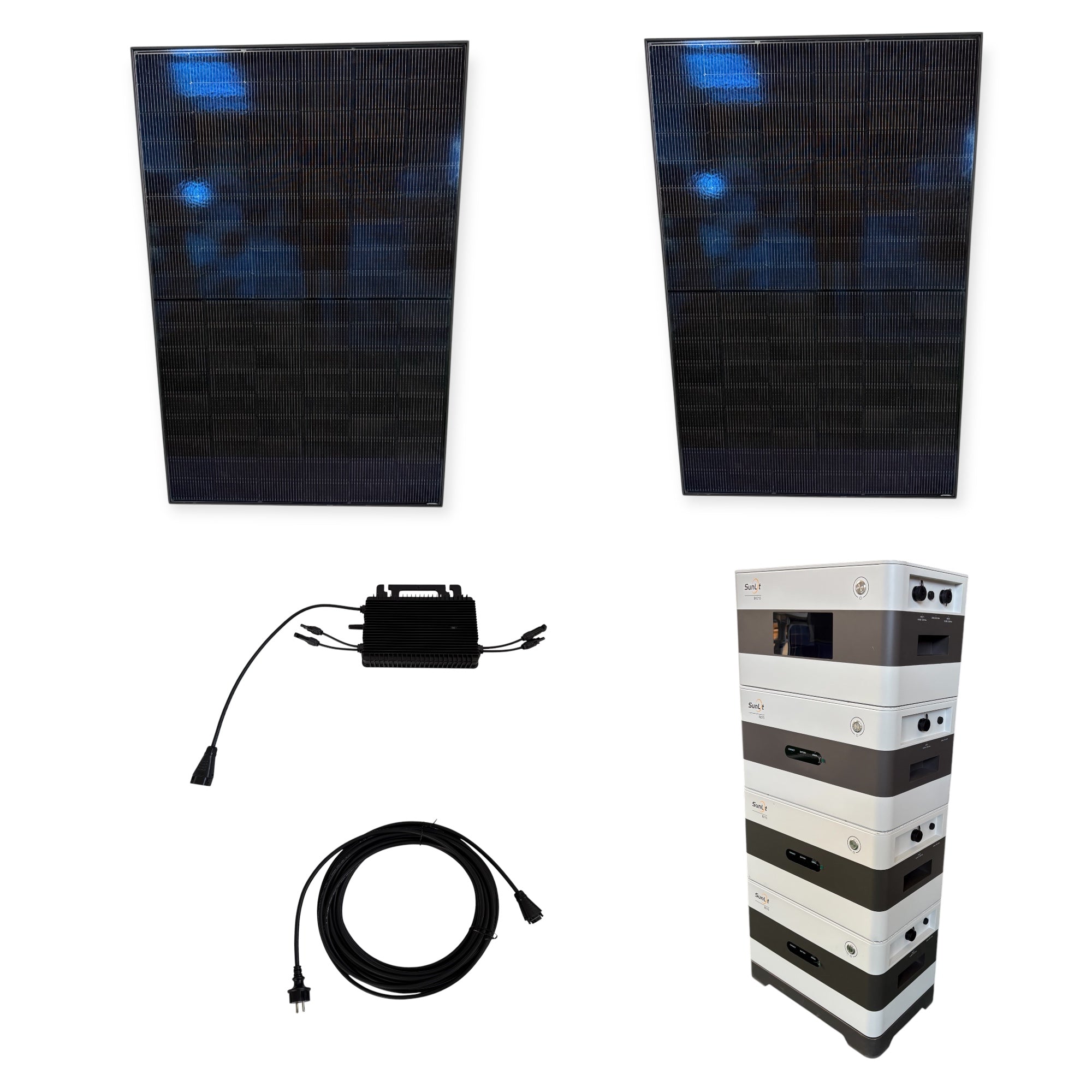 Kraftwerk Ohne Halterung mit Speicher 450W - 1.800W Bifazial