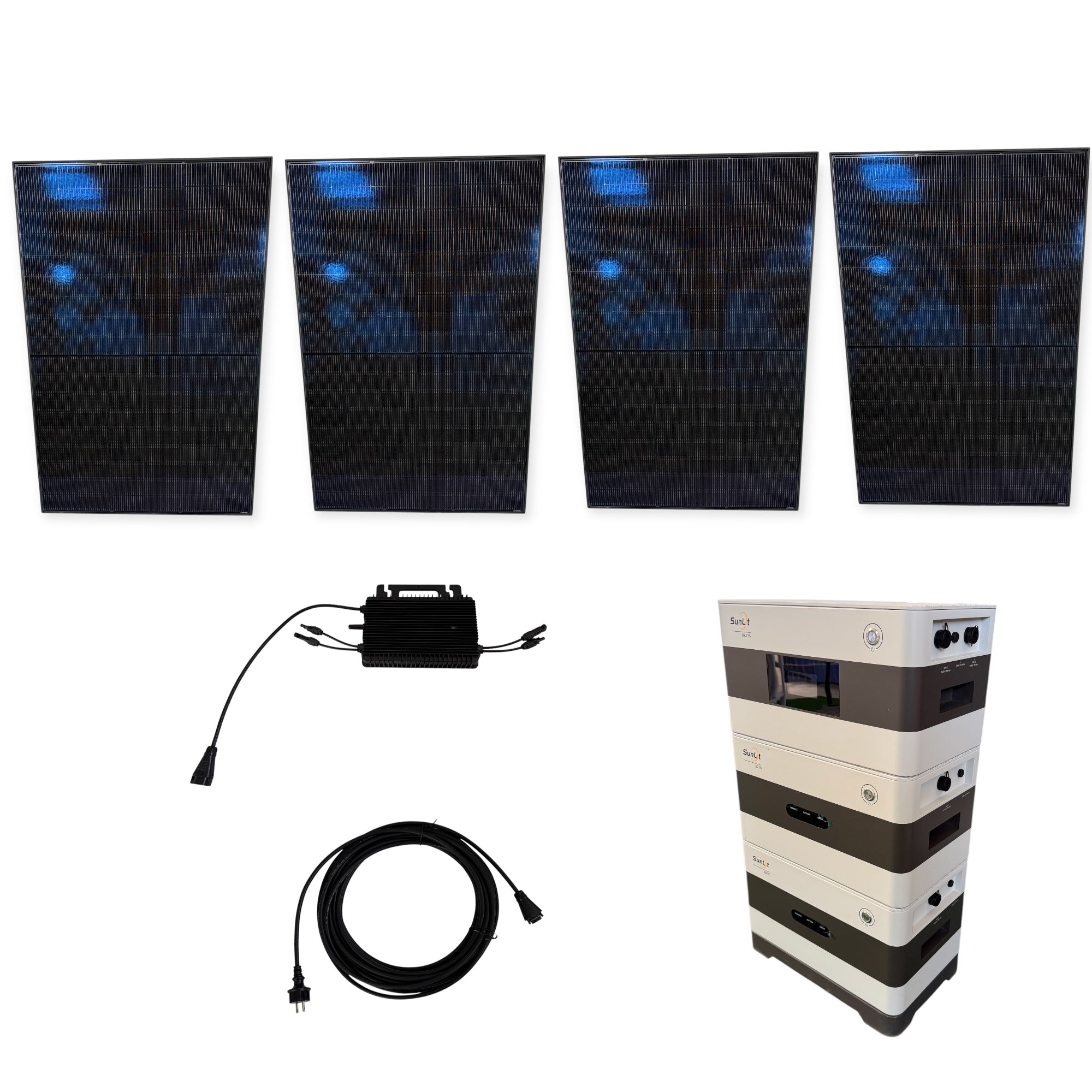 Kraftwerk Ohne Halterung mit Speicher 450W - 1.800W Bifazial