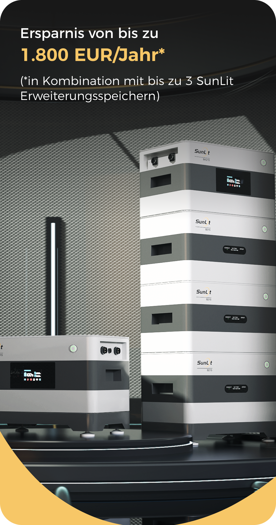 SOLAR THE WORLD® SunLit BK215 + APSystems EZ1-M Balkonkraftwerk Speicherpaket zum Nachrüsten