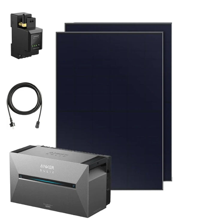 SOLAR THE WORLD® Anker SOLIX Solarbank 3 Pro inkl. Smartmeter + 2x450W Bifaziale Black Module