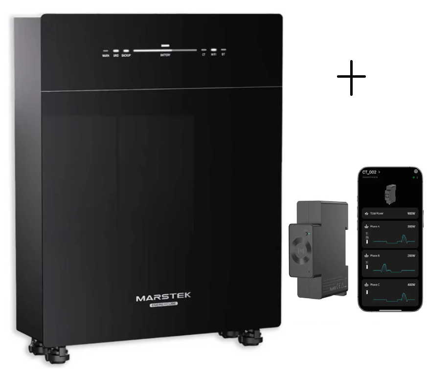 Marstek Venus E 3.0 – 5,12 kWh AC-Gekoppelter Speicher für Balkonkraftwerke + Smartmeter CT002
