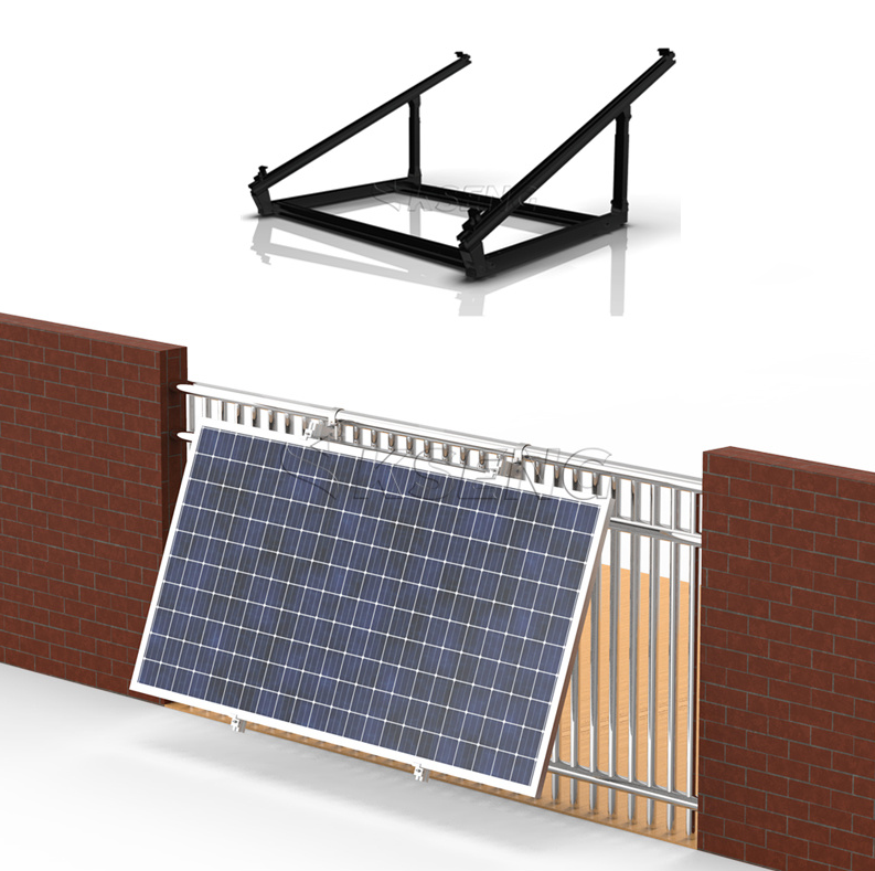 Universalhalterung für 1 Modul (Balkongeländer, Flachdach und Fassade)