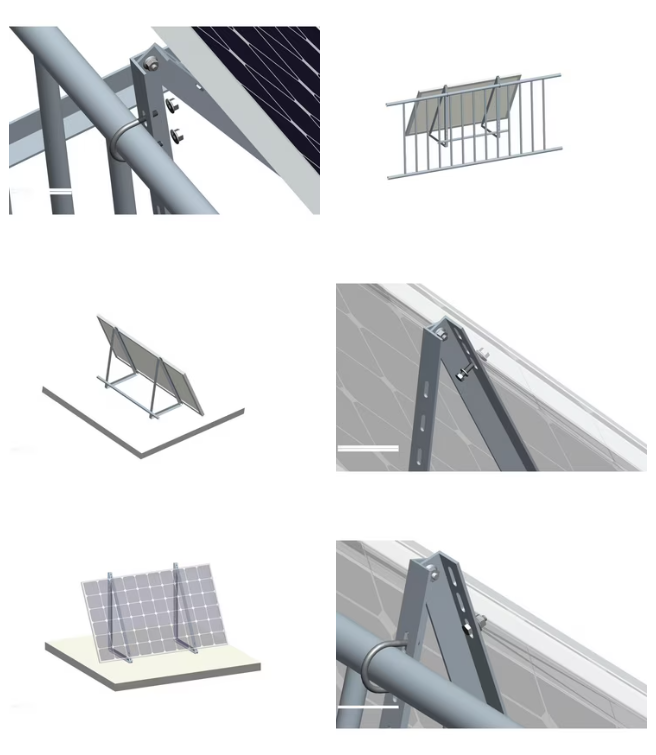 Universalhalterung für 1 Modul (Balkongeländer, Flachdach und Fassade)