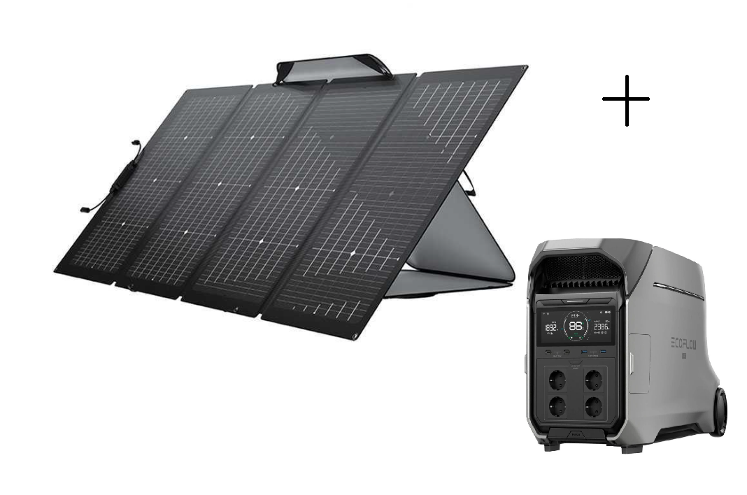 ECOFLOW NextGen 220W - Portable Solar Panel + EcoFlow Delta 3 Pro (4,10 kWh)
