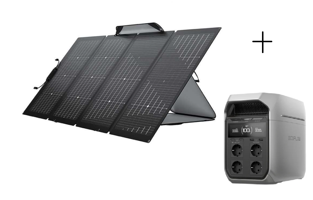 ECOFLOW NextGen 220W - Portable Solar Panel + EcoFlow Delta 3 PLUS Powerstation