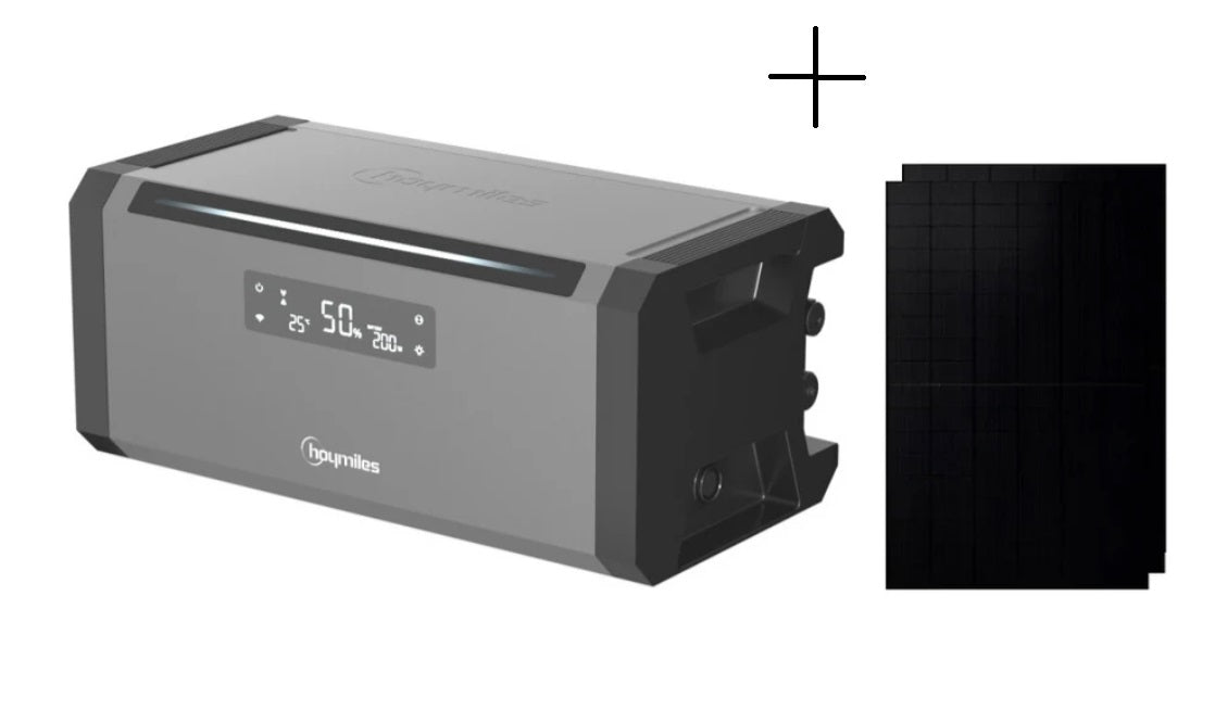 Hoymiles HiBattery 1,92 kWh AC + 2x 455W Solarmodule Bifazial Full BLK